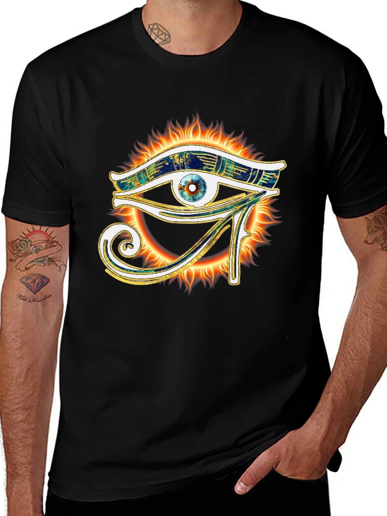 Variant 12 of Eye of Horus Graphic T-Shirt - Black