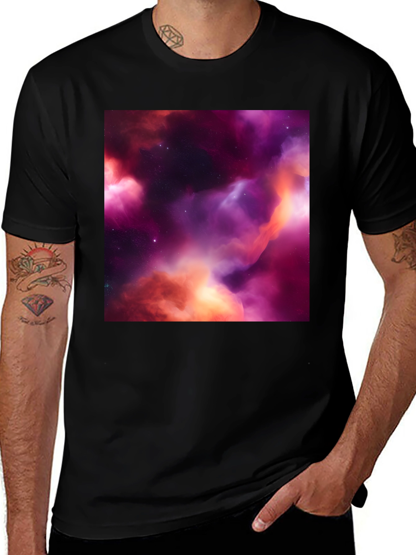 Variant 5 of Nebula Space T-Shirt - Black Graphic Tee