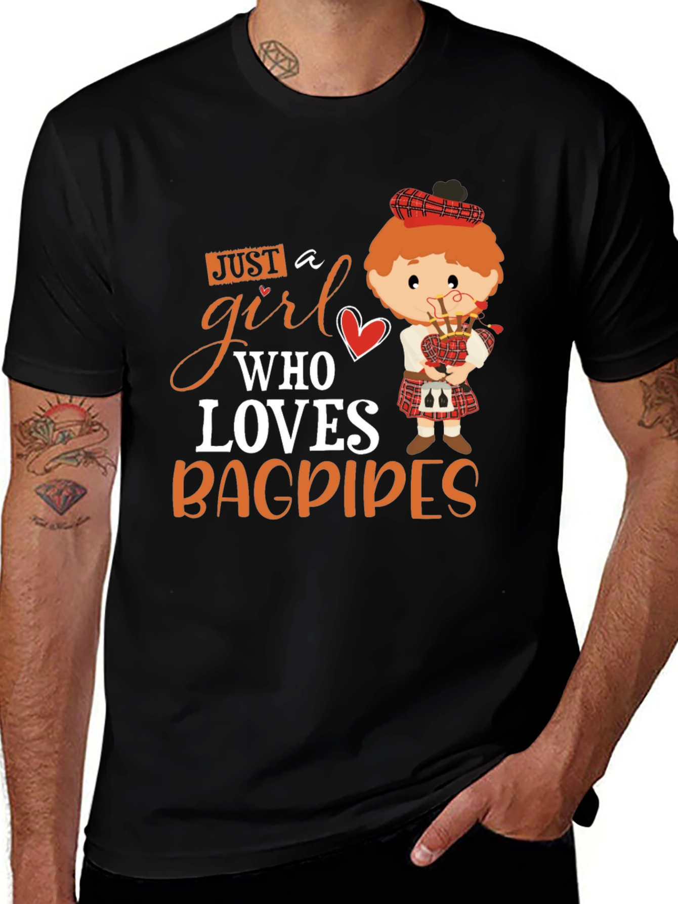 Variant 24 of Just a Girl Who Loves Bagpipes T-Shirt