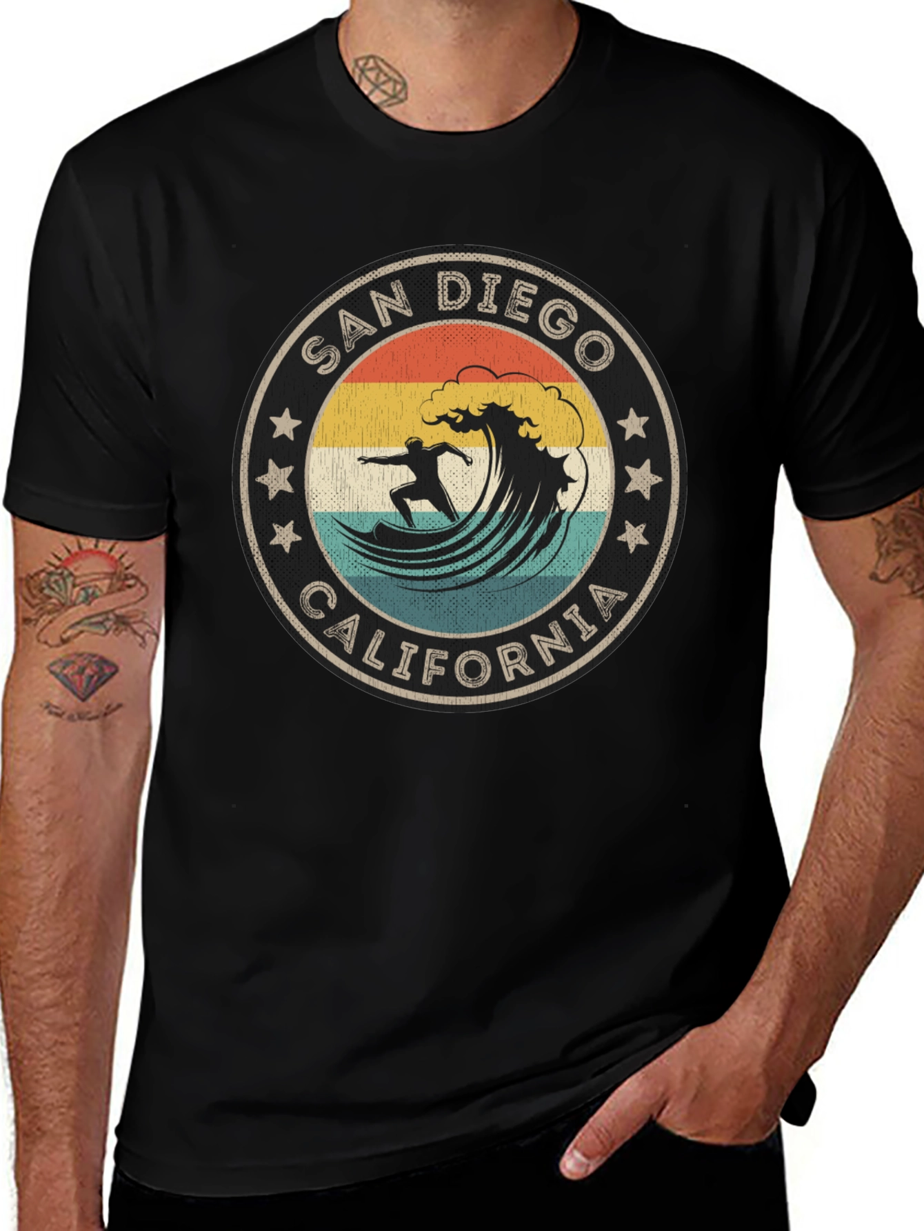 Variant 17 of San Diego California Surfer T-Shirt