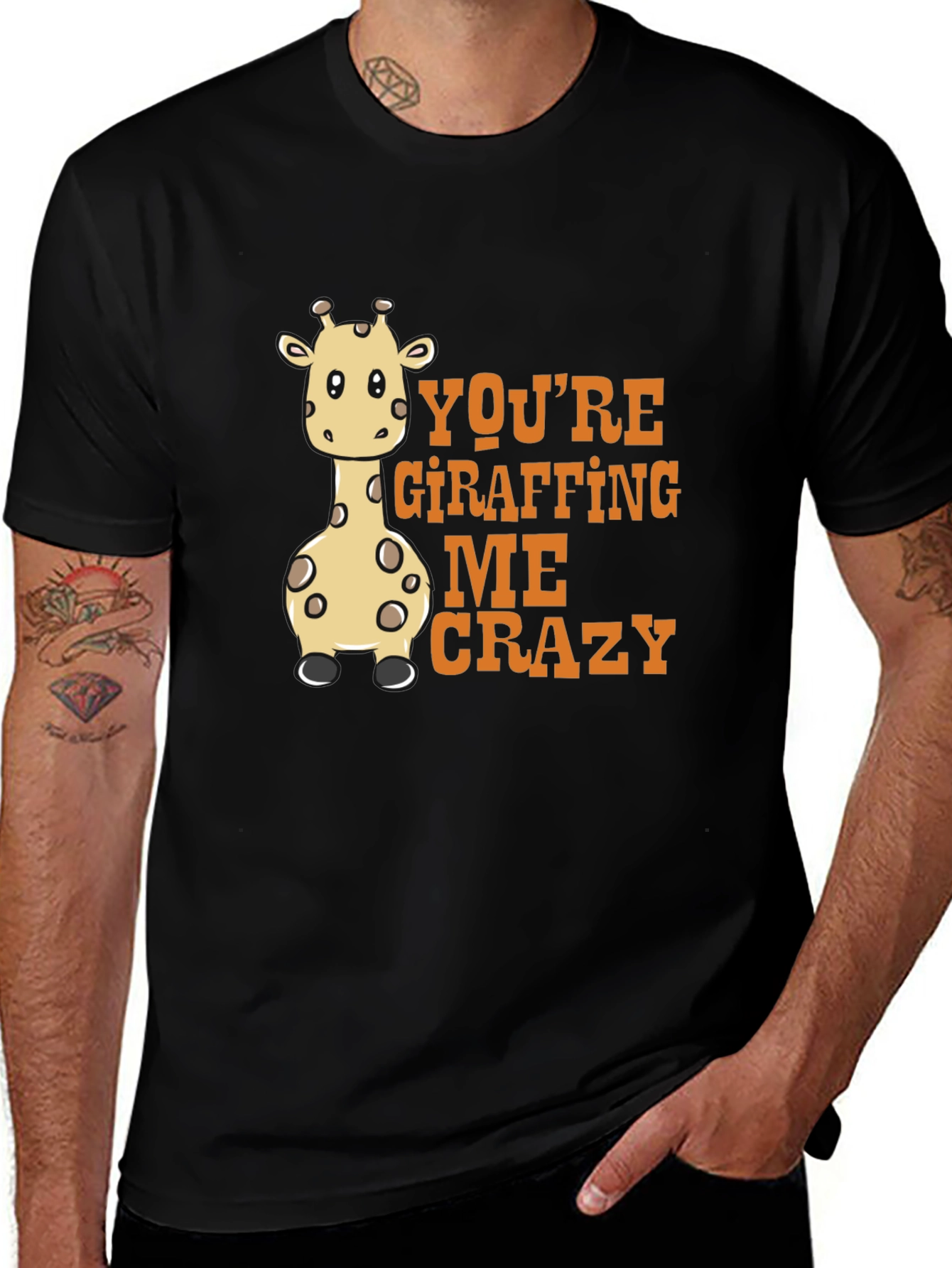 Variant 27 of Giraffe Lover Tee - You're Giraffing Me Crazy