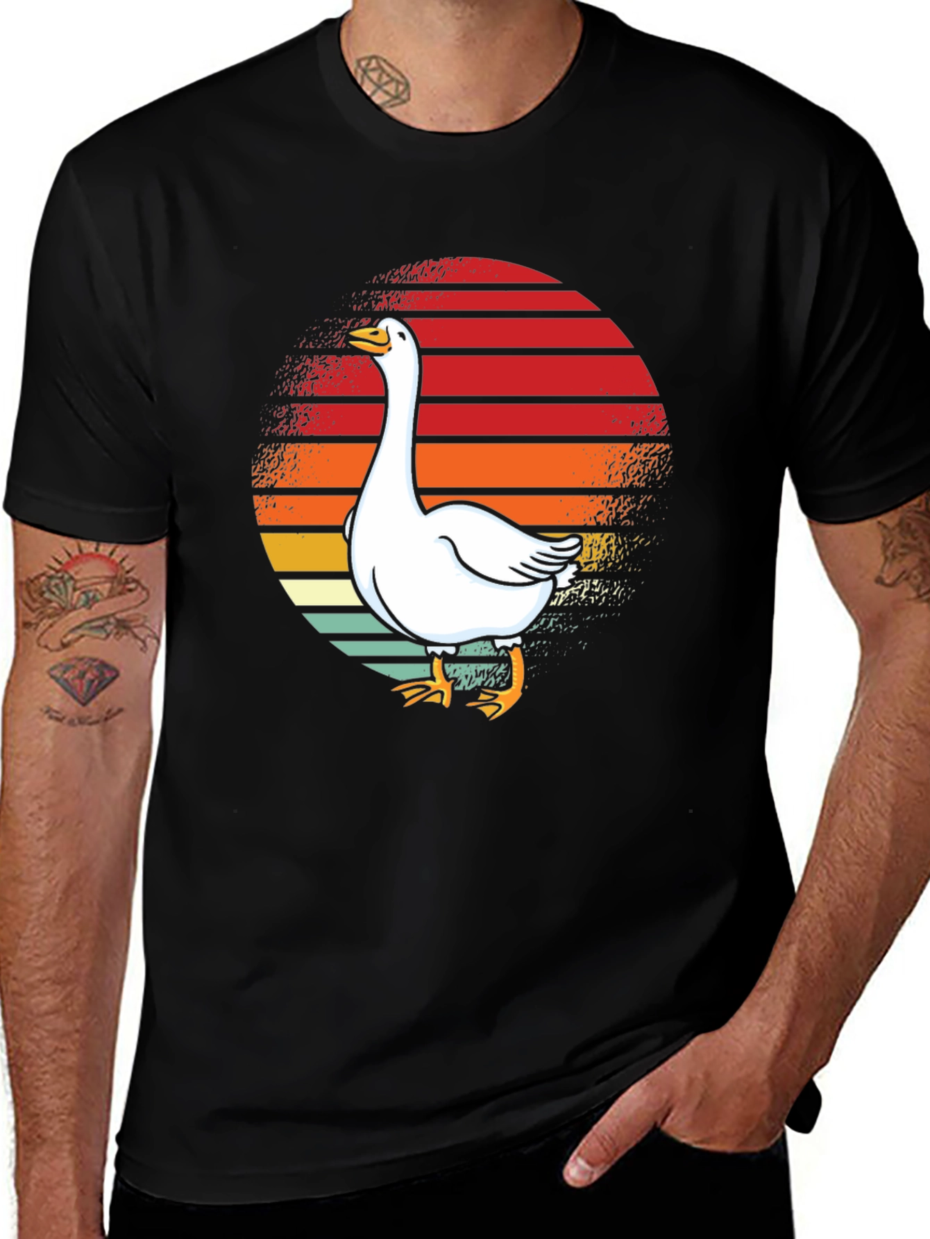 Variant 27 of Retro Goose Graphic Tee - Stylish Comfort