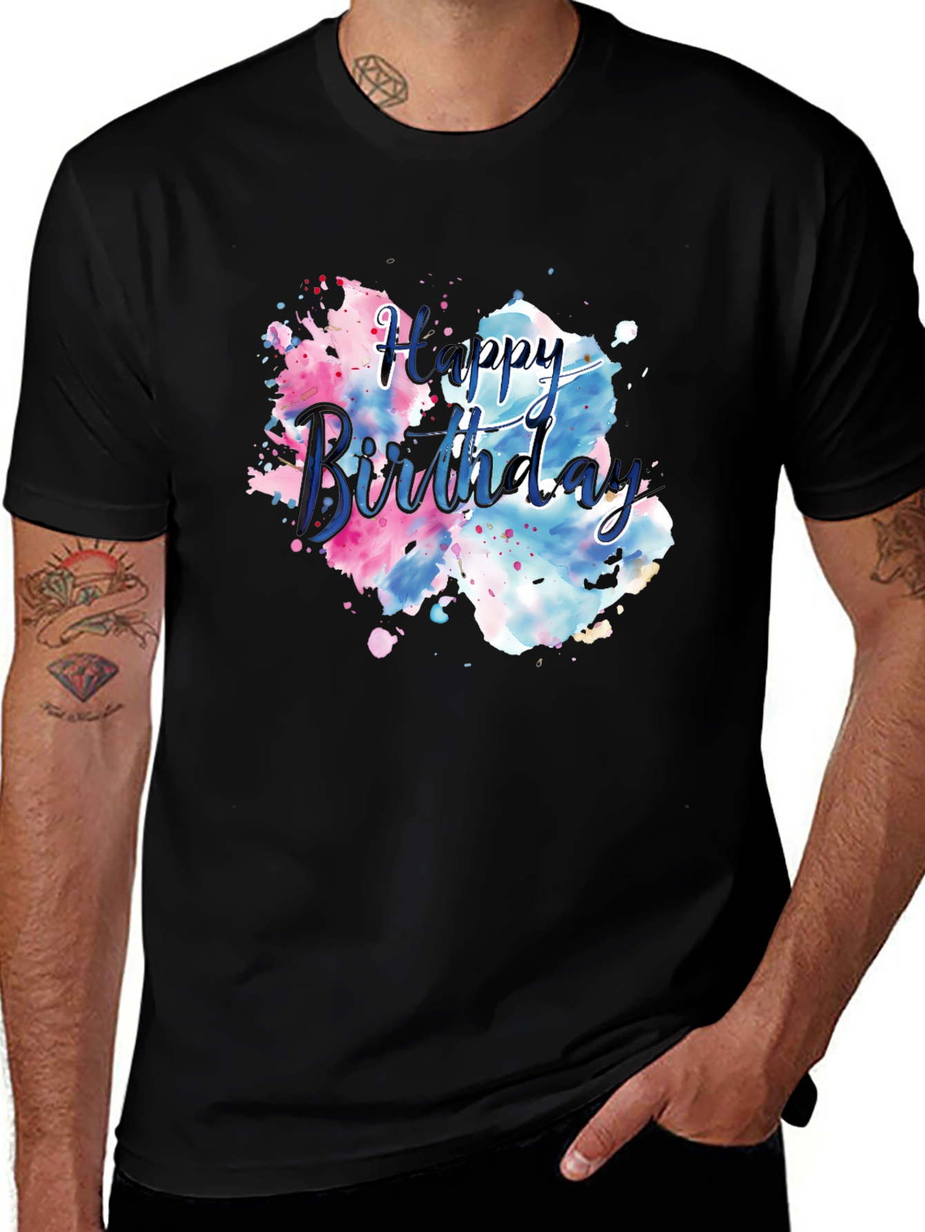 Variant 4 of Happy Birthday Watercolor T-Shirt