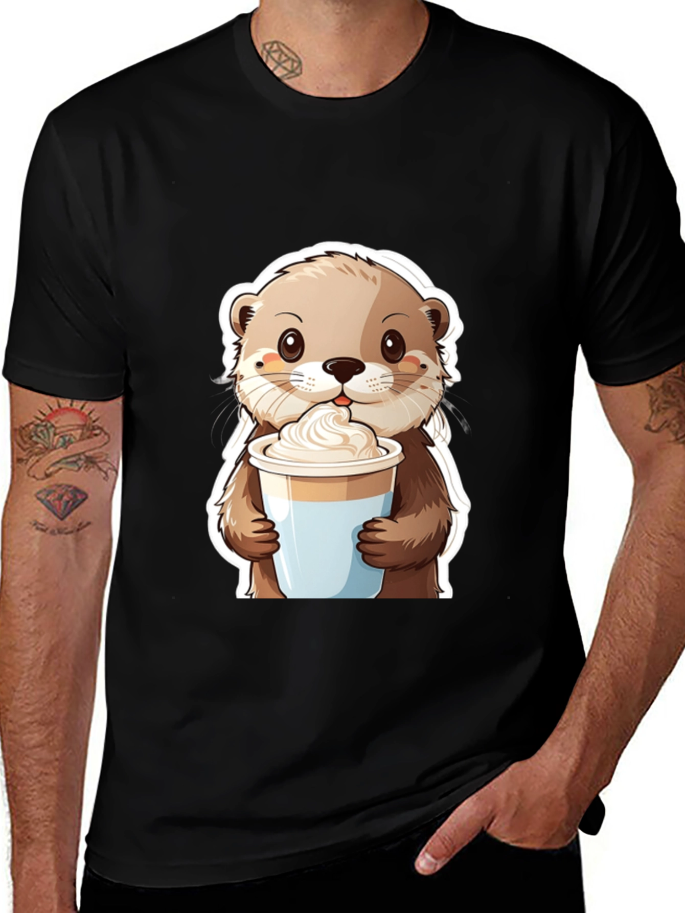 Variant 25 of Cute Otter Coffee Graphic T-Shirt