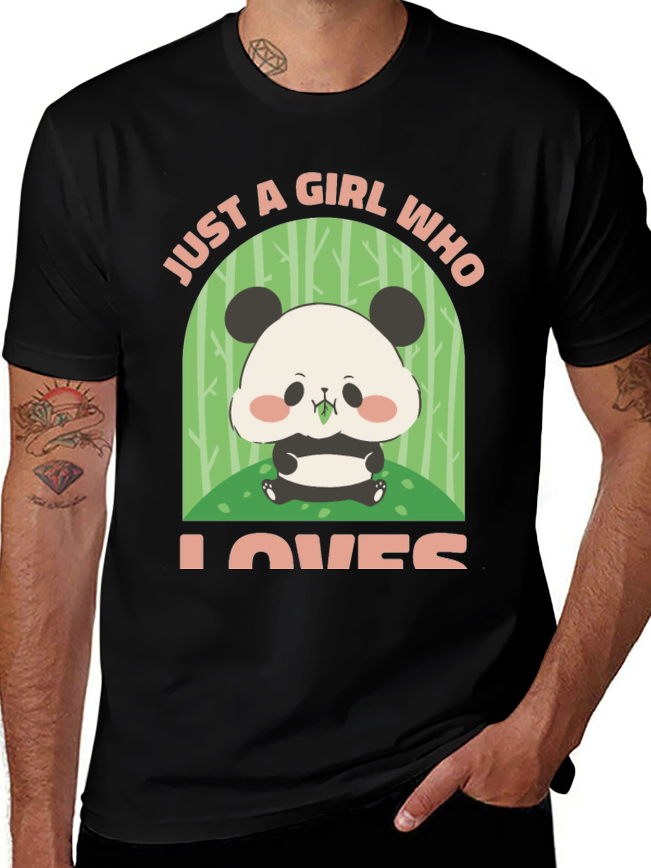 Variant 30 of Cute Panda Girl T-Shirt - Loves Pandas