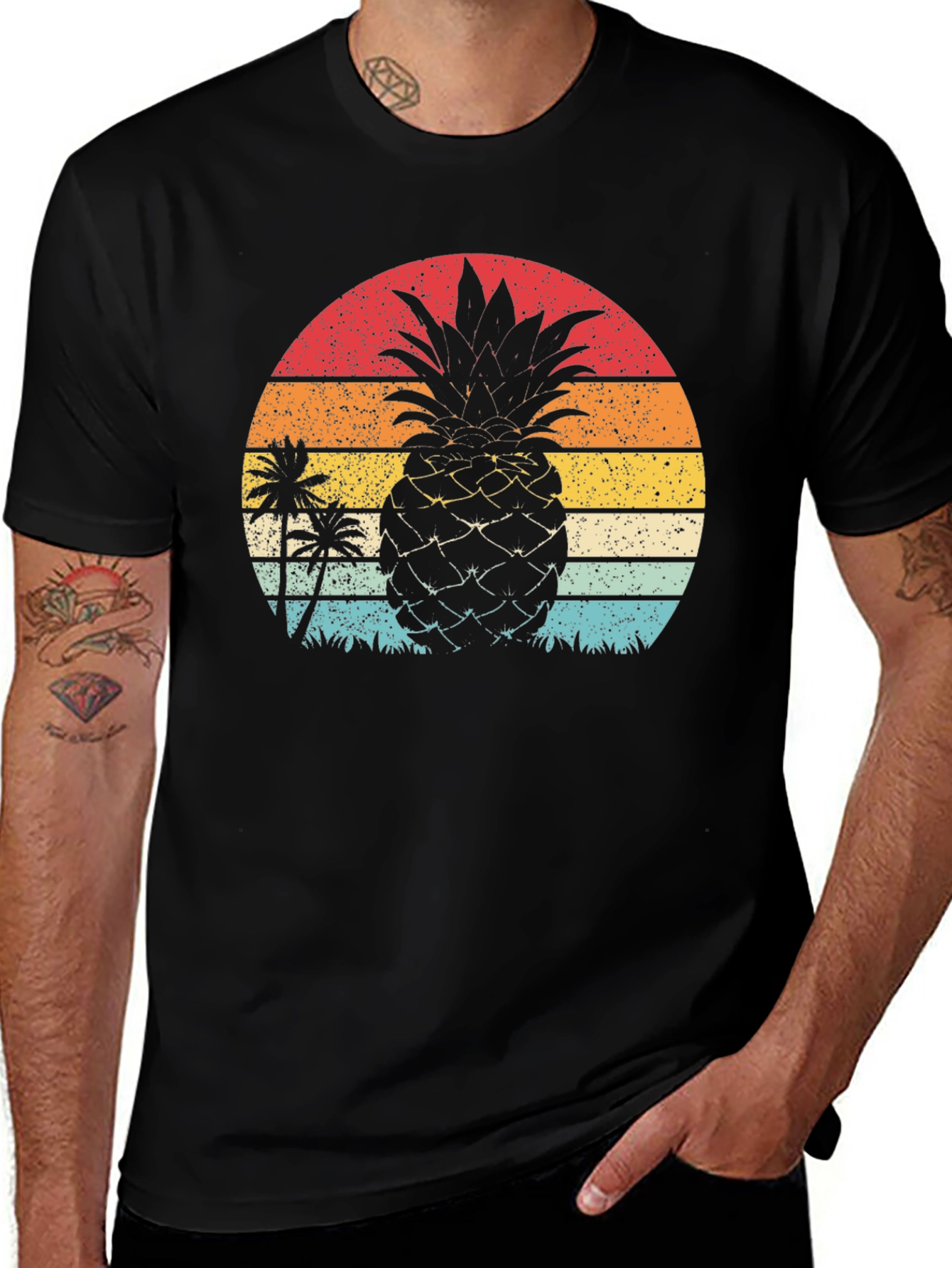 Variant 18 of Retro Pineapple Sunset T-Shirt