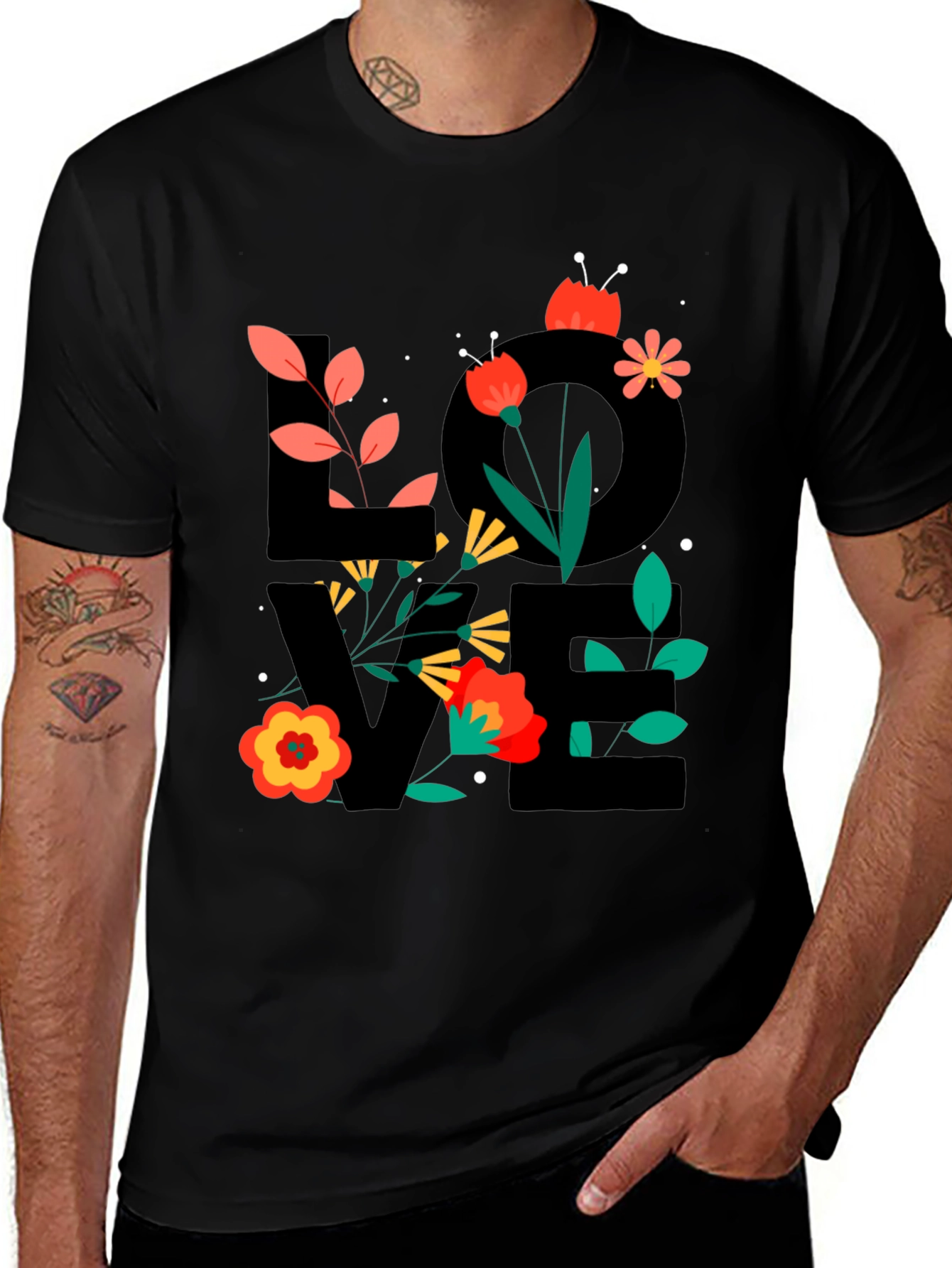 Variant 14 of Floral LOVE Graphic T-Shirt