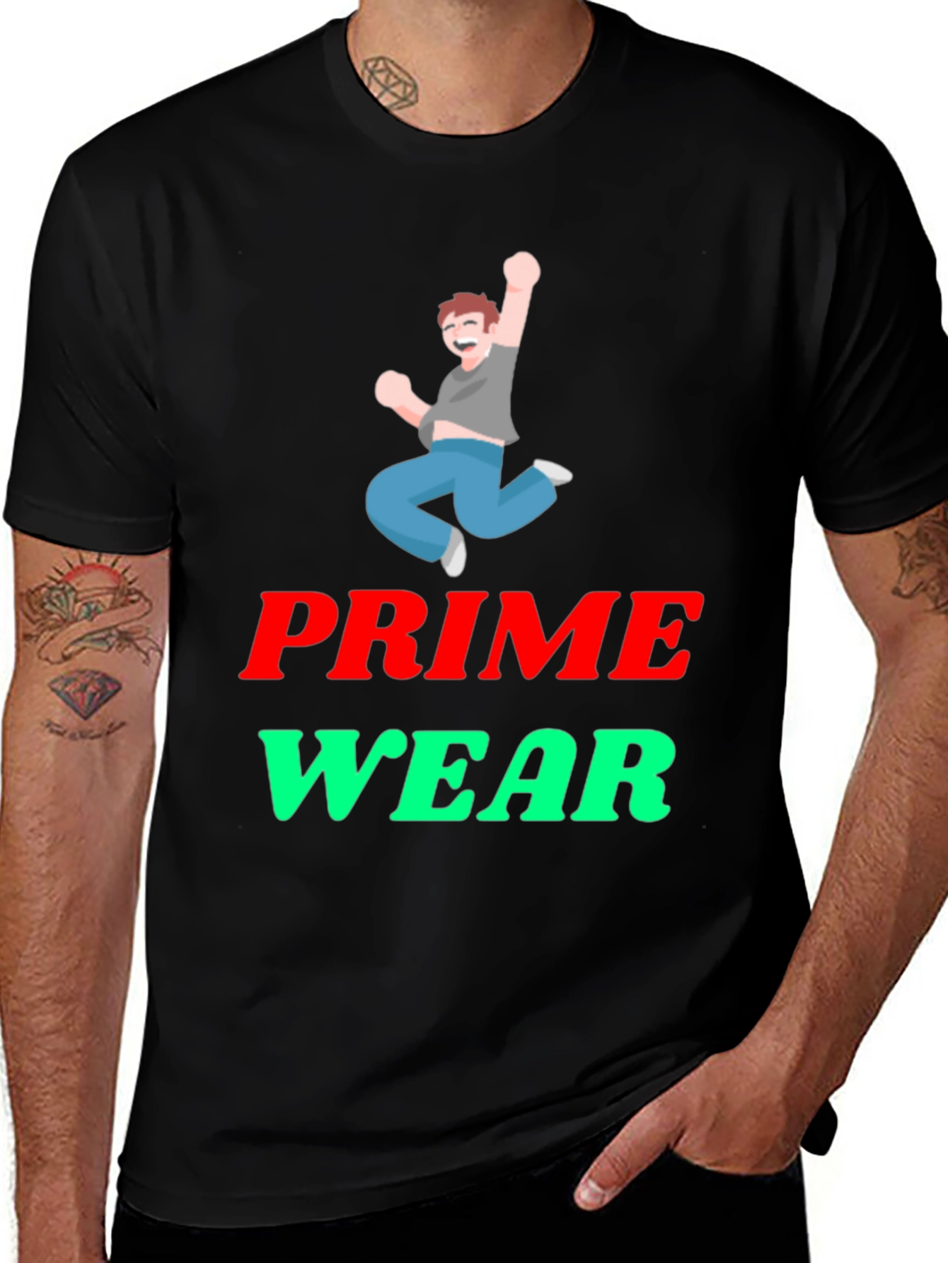 Variant 4 of Prime Wear Black Graphic T-Shirt