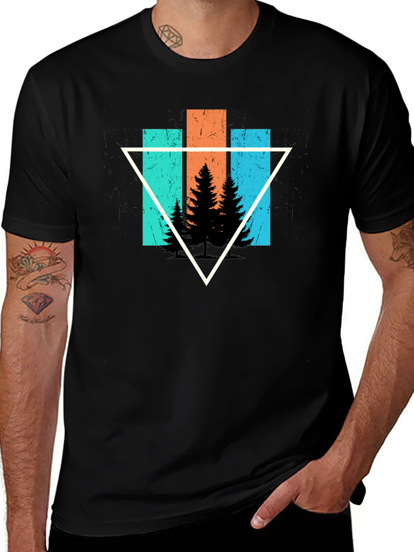 Variant 8 of Nature Triangle Graphic Tee - Black