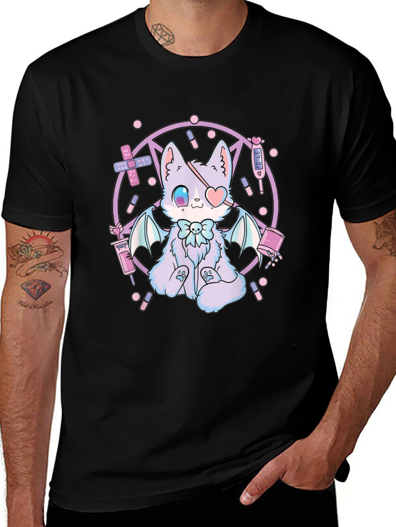 Variant 22 of Pastel Goth Bat Cat T-Shirt