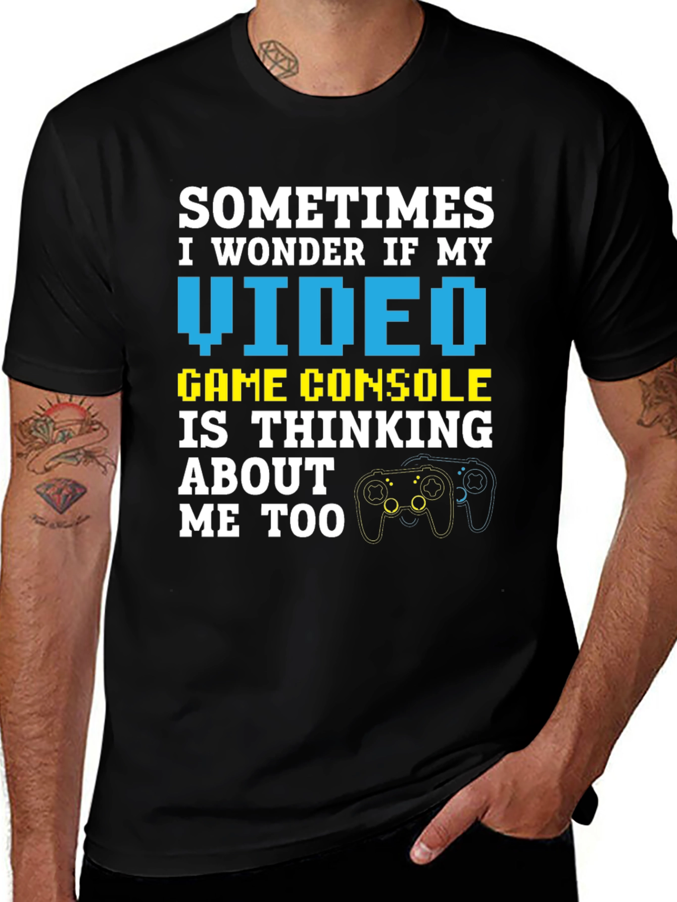Variant 9 of Gamer T-Shirt: "Thinking About Me Too"