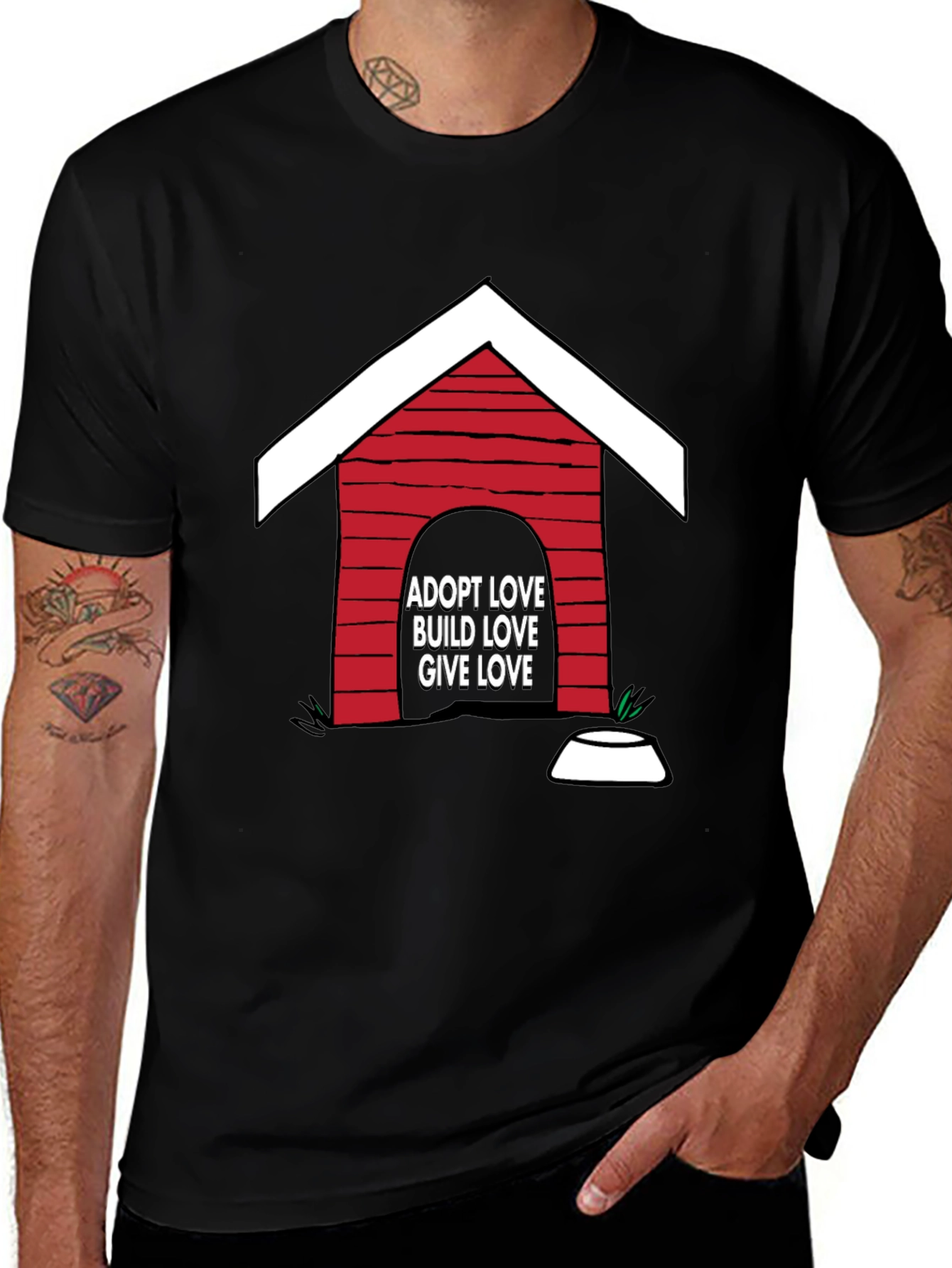 Variant 9 of Adopt Love T-Shirt - Dog House Design