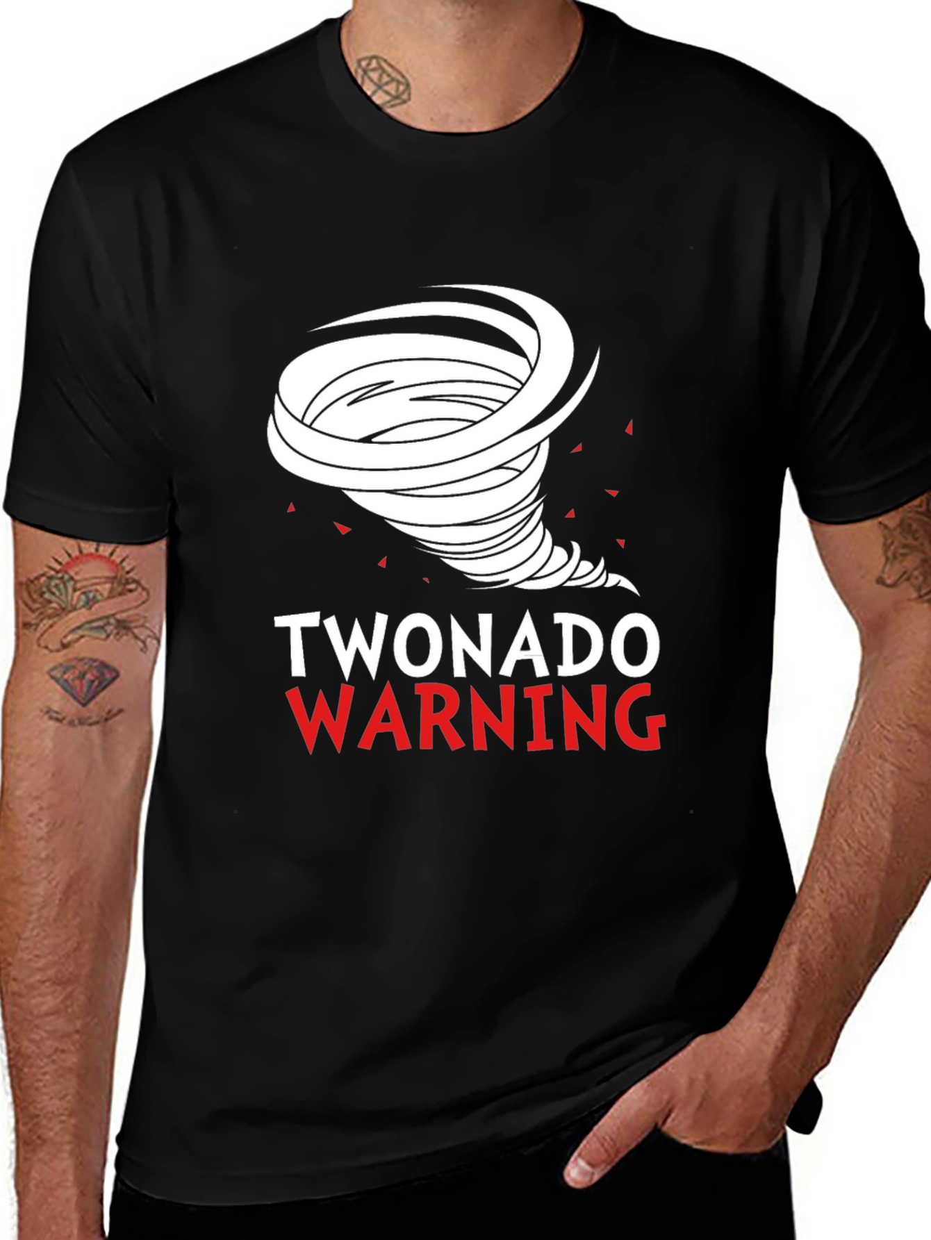 Variant 3 of Twonado Warning Novelty Graphic T-Shirt