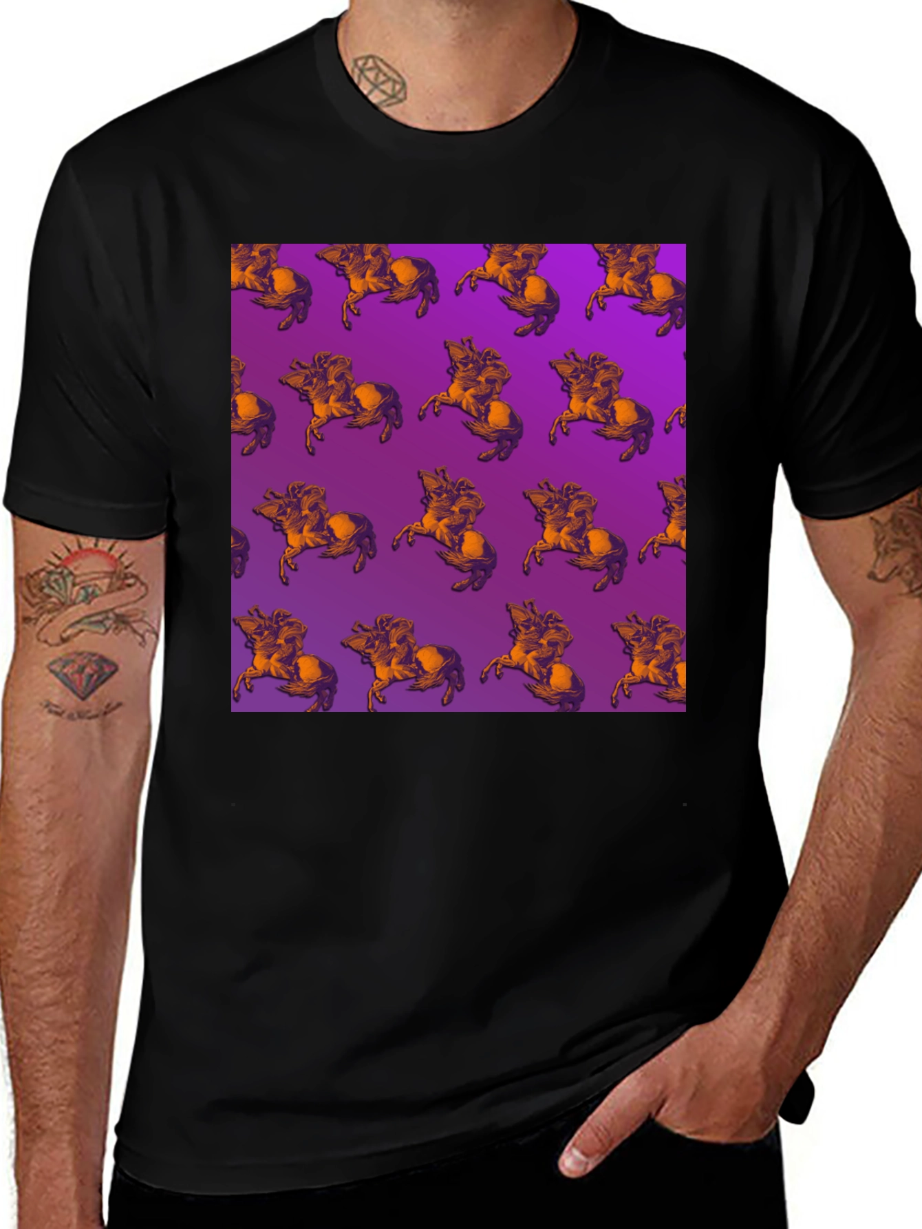 Black Centaur Pattern T-Shirt main image