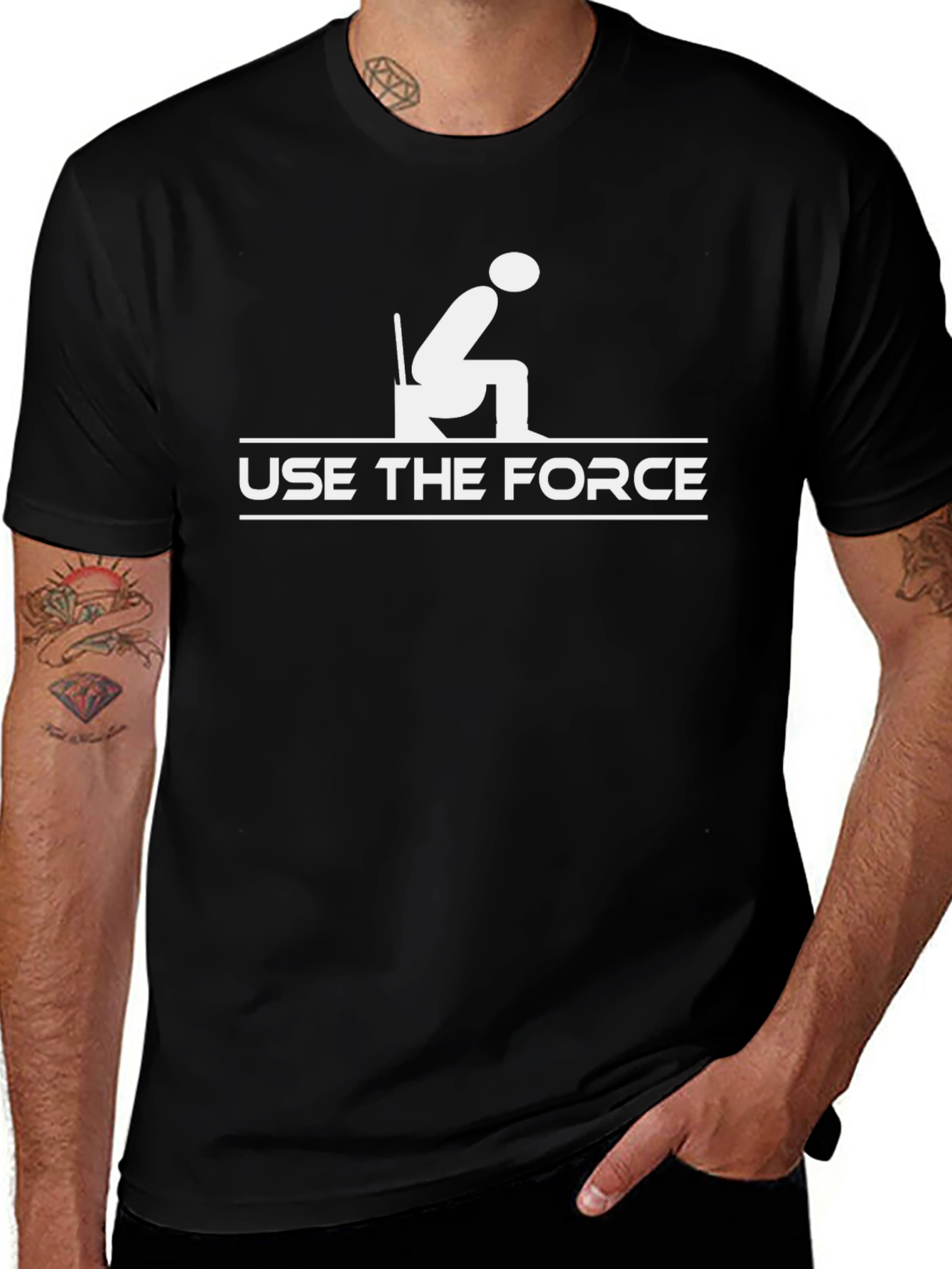 Variant 19 of Use The Force Funny Graphic Tee