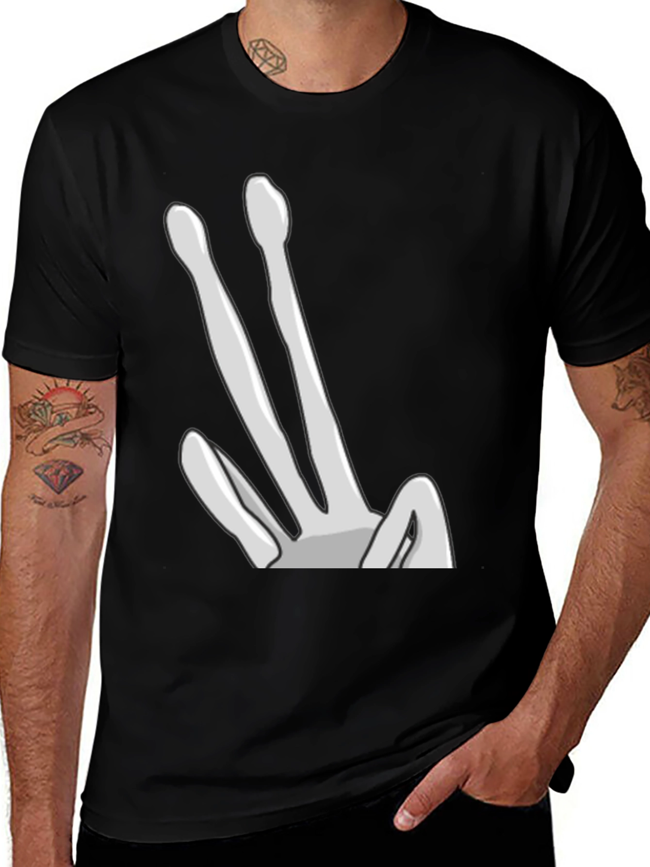 Variant 24 of Black T-Shirt with Novelty Drumsticks Graphic
