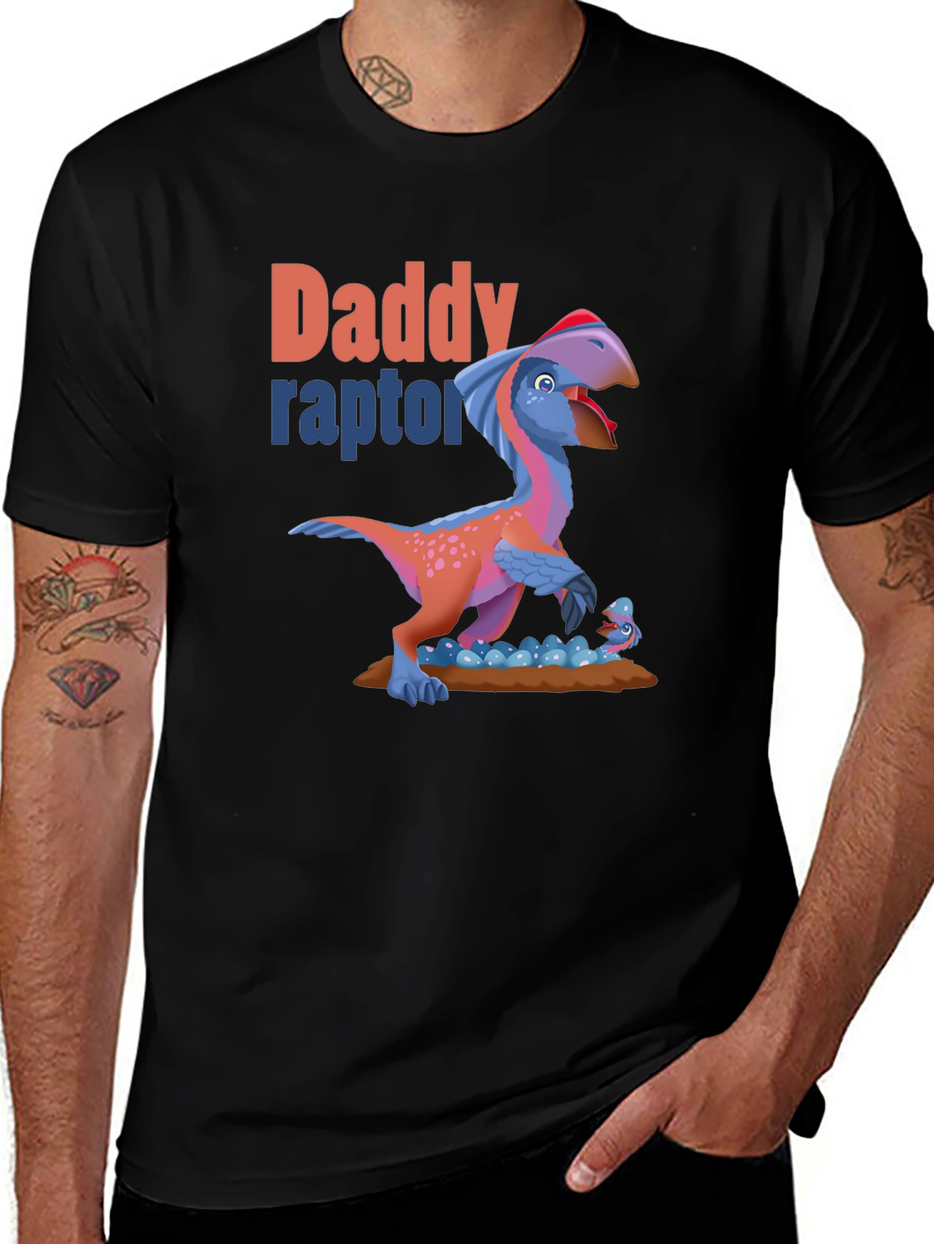 Variant 9 of Daddy Raptor T-Shirt - Dinosaur Lover's Tee
