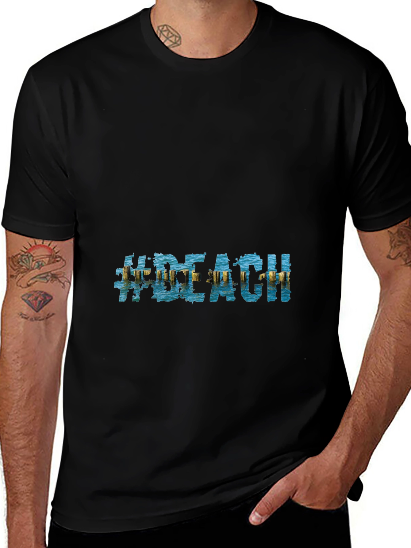 Variant 14 of Beach Hashtag Graphic T-Shirt