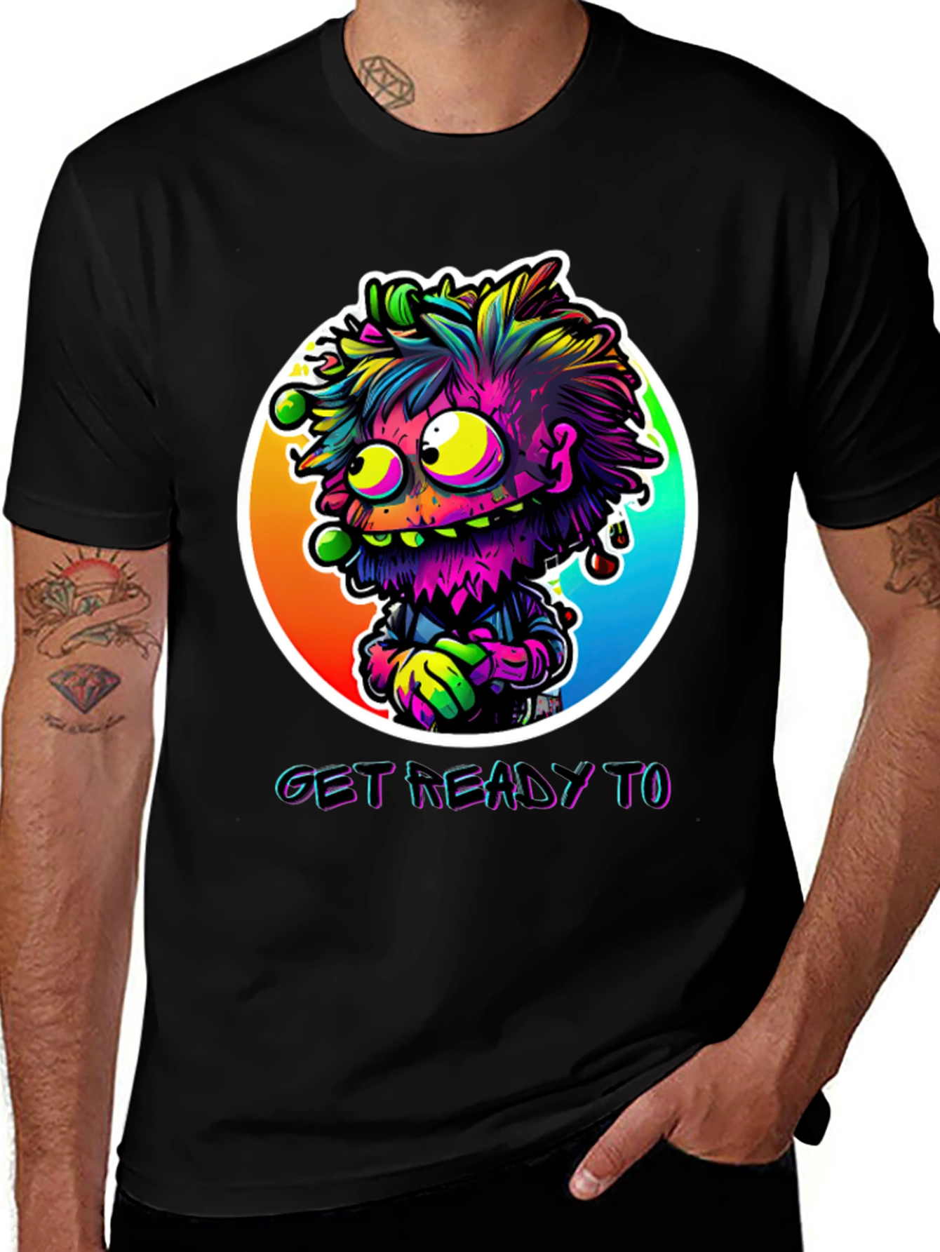 Variant 16 of Get Ready To Graphic Tee - Funky Monster Design