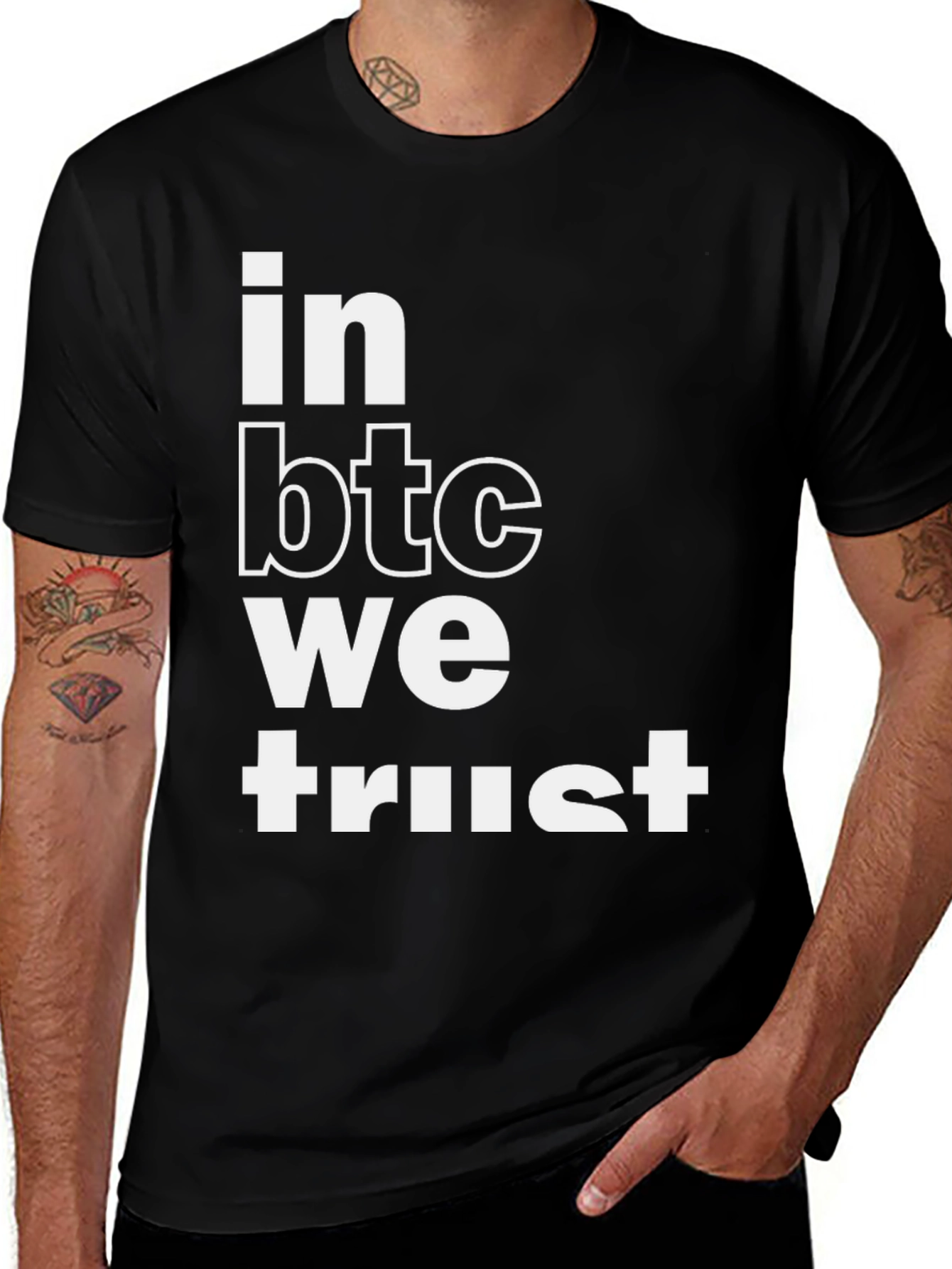 In BTC We Trust Bitcoin Cryptocurrency Black T-Shirt