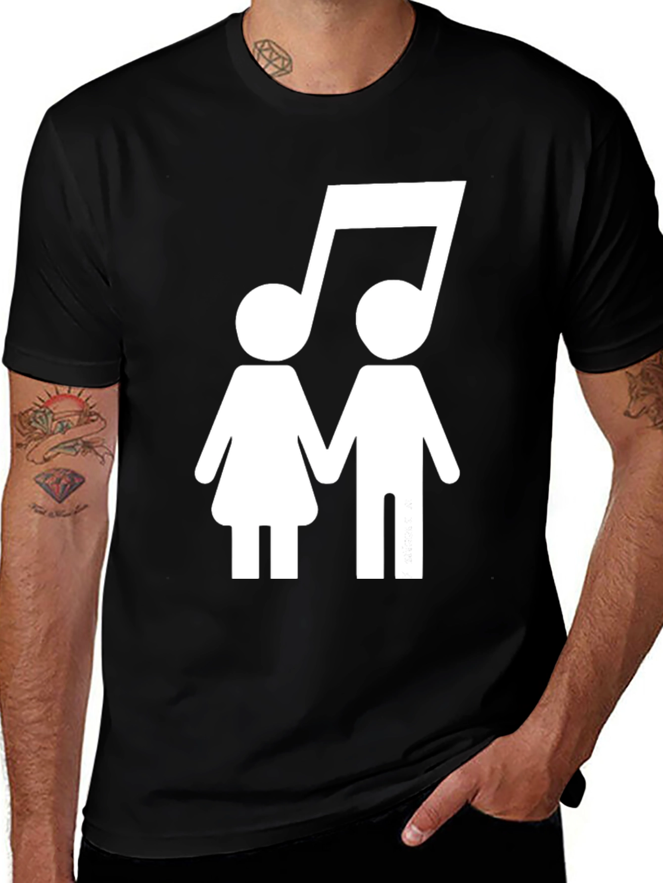 Variant 19 of Musical Couple Black T-Shirt