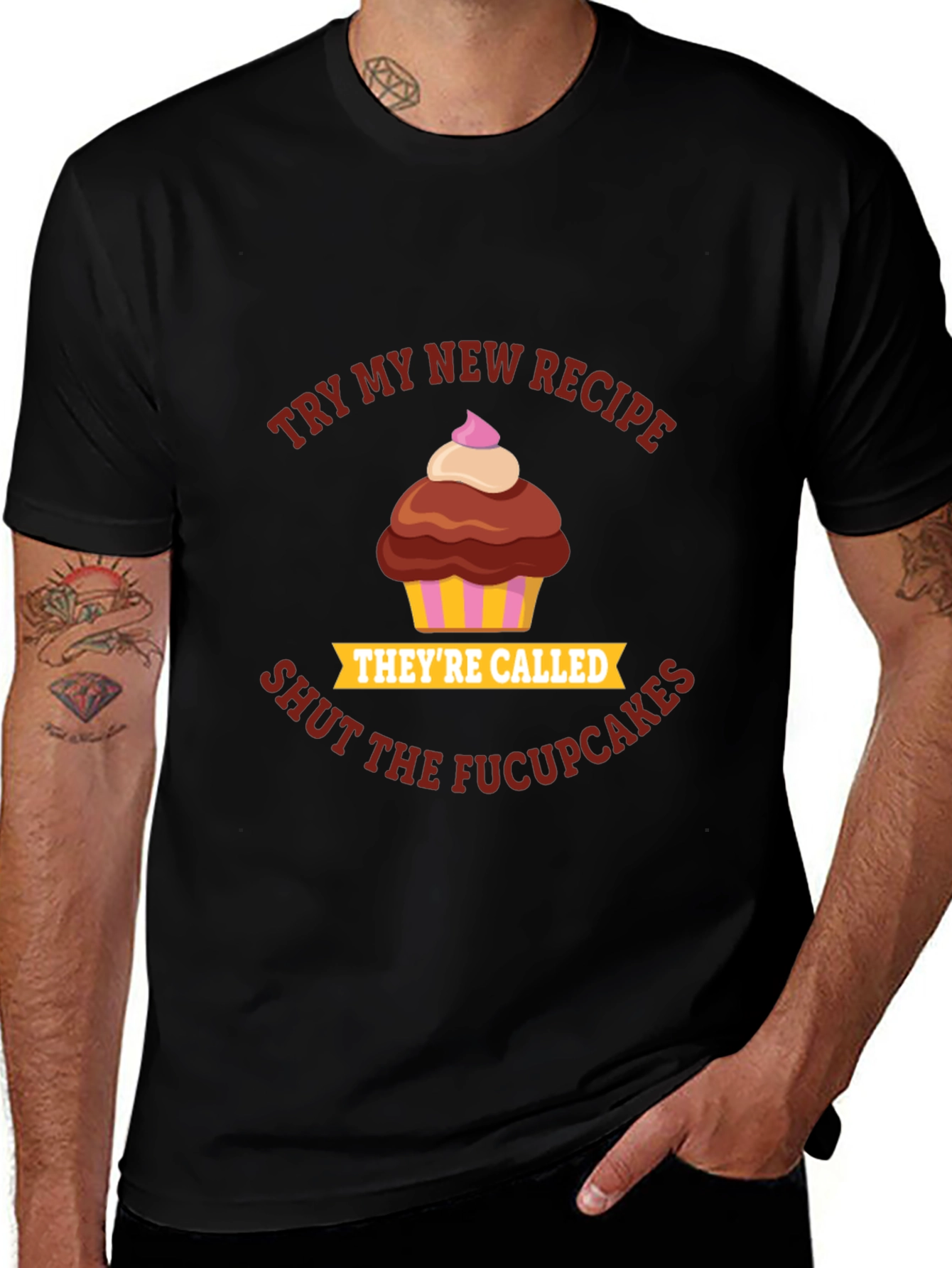 Variant 21 of Funny Cupcake Graphic T-Shirt - New Recipe Humor Tee