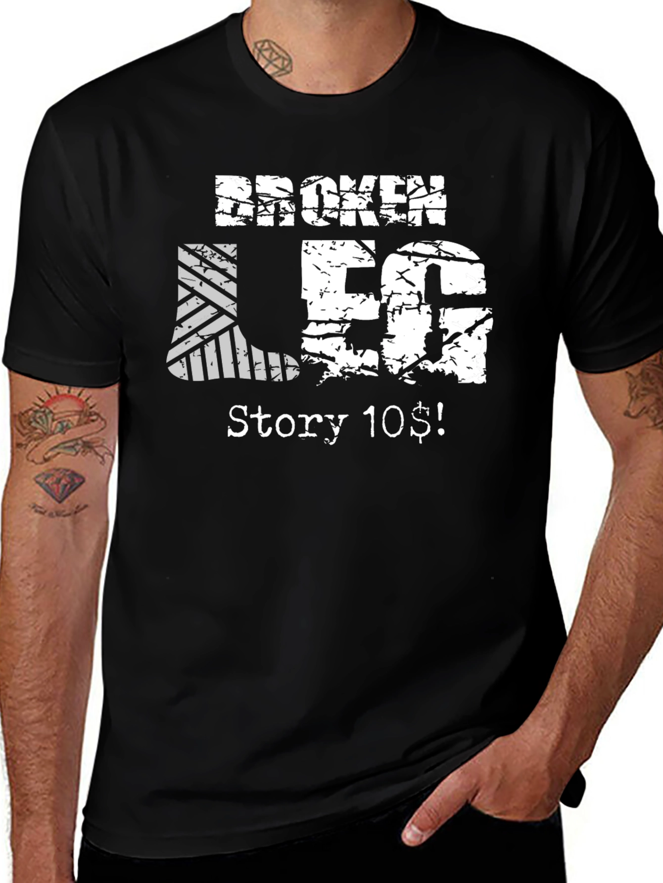Black Broken Leg Story T-Shirt main image