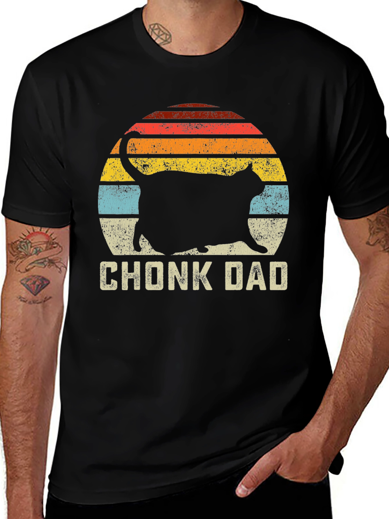 Variant 23 of Chonk Dad Retro Sunset T-Shirt