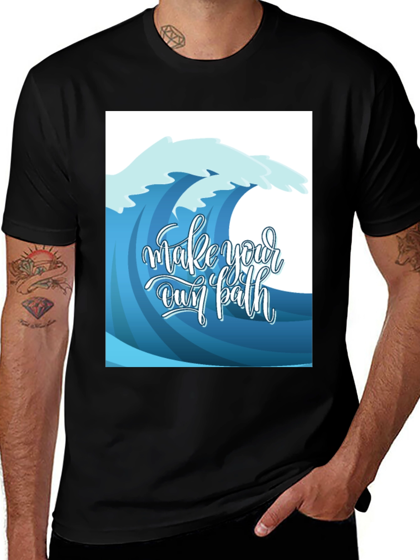 Variant 27 of Wave Graphic Tee: Make Your Own Path T-Shirt