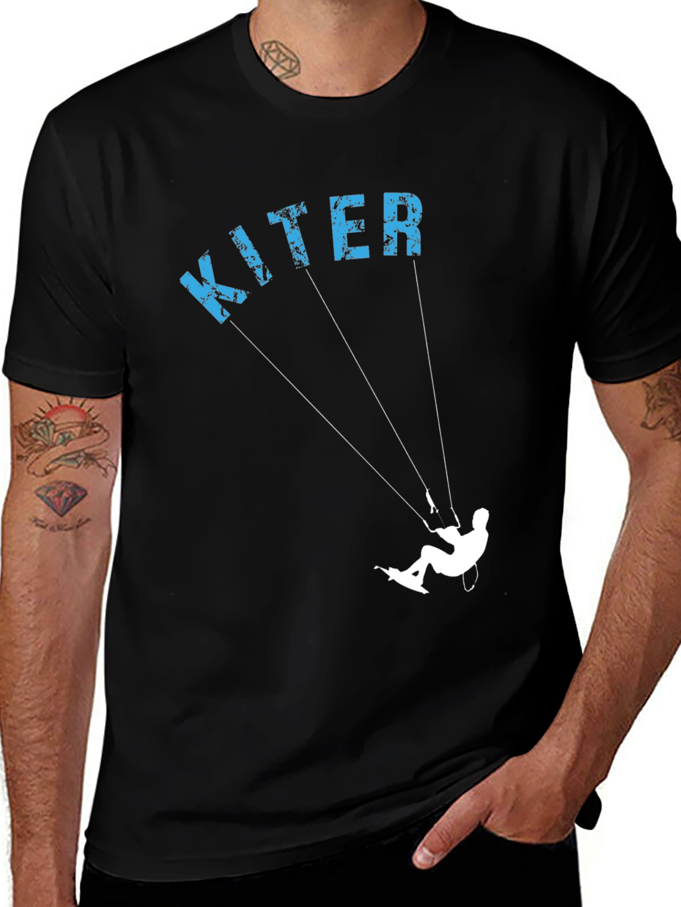 Variant 8 of Kiter Graphic Tee - Black Cotton T-Shirt