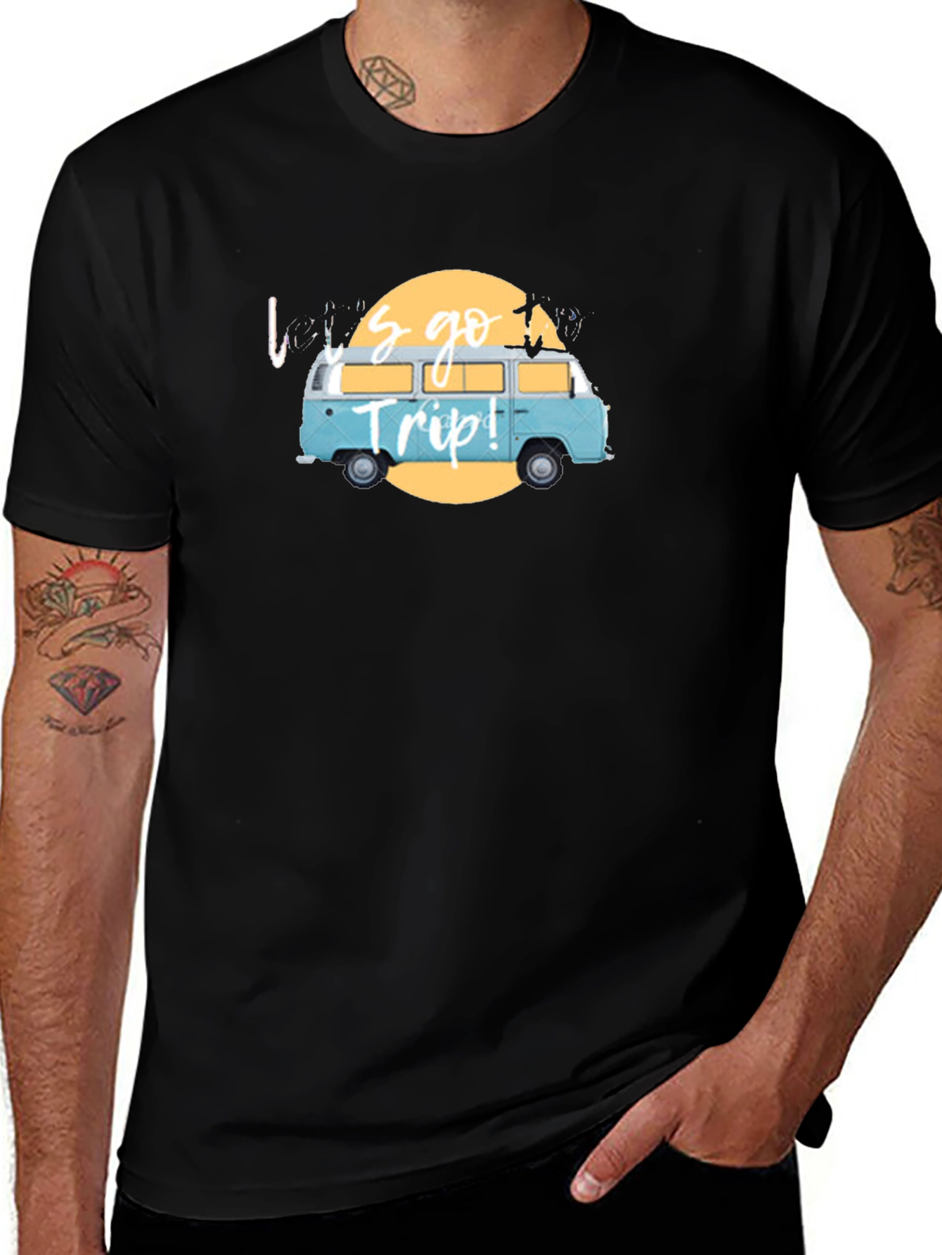 Variant 20 of Let's Go Trip! Graphic T-Shirt - Black