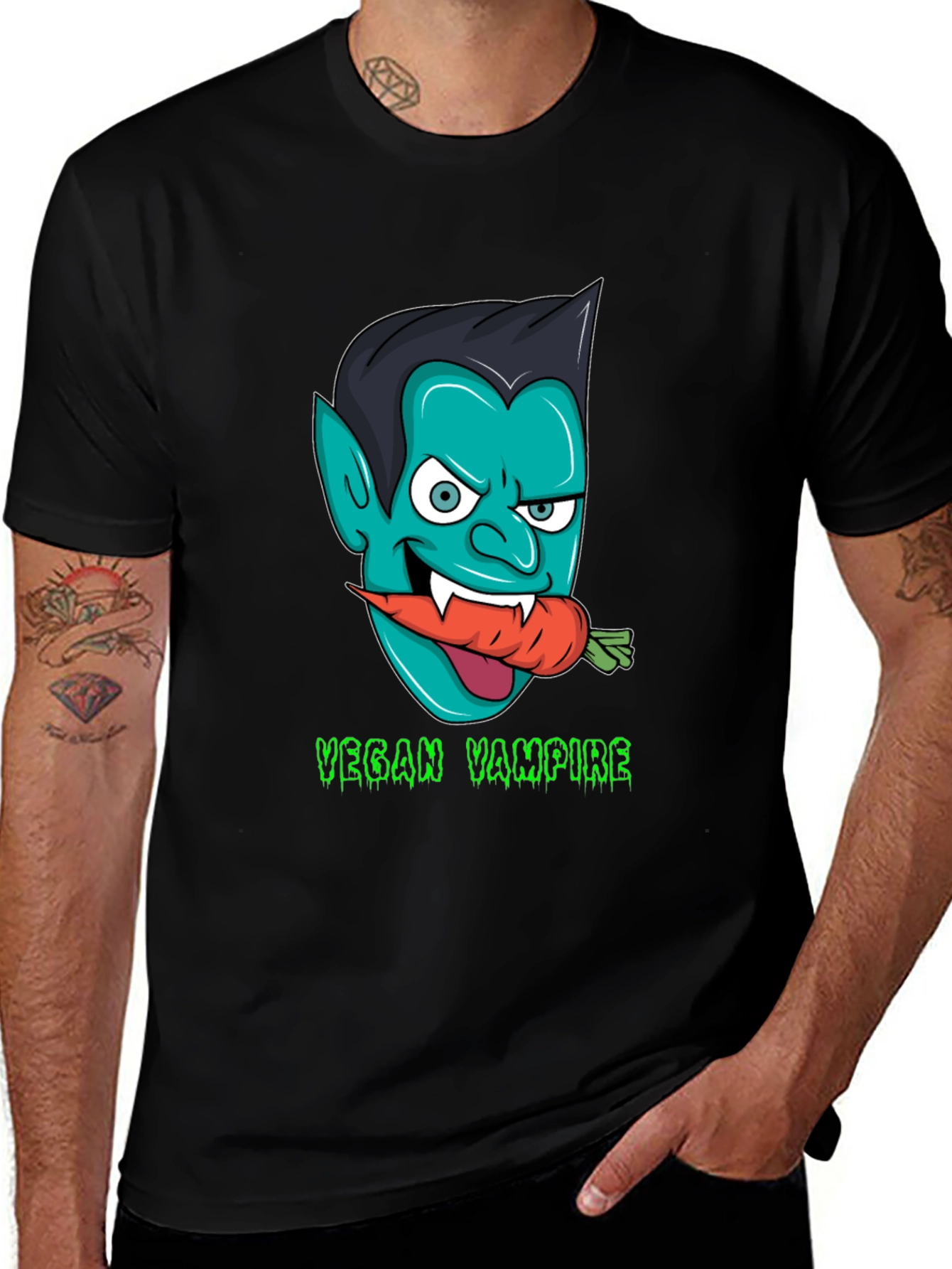 Variant 25 of Vegan Vampire Tee - Carrot Not Blood!