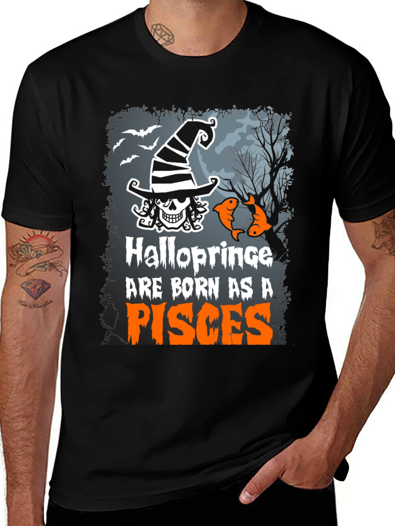 Halloprincess Pisces Black T-Shirt