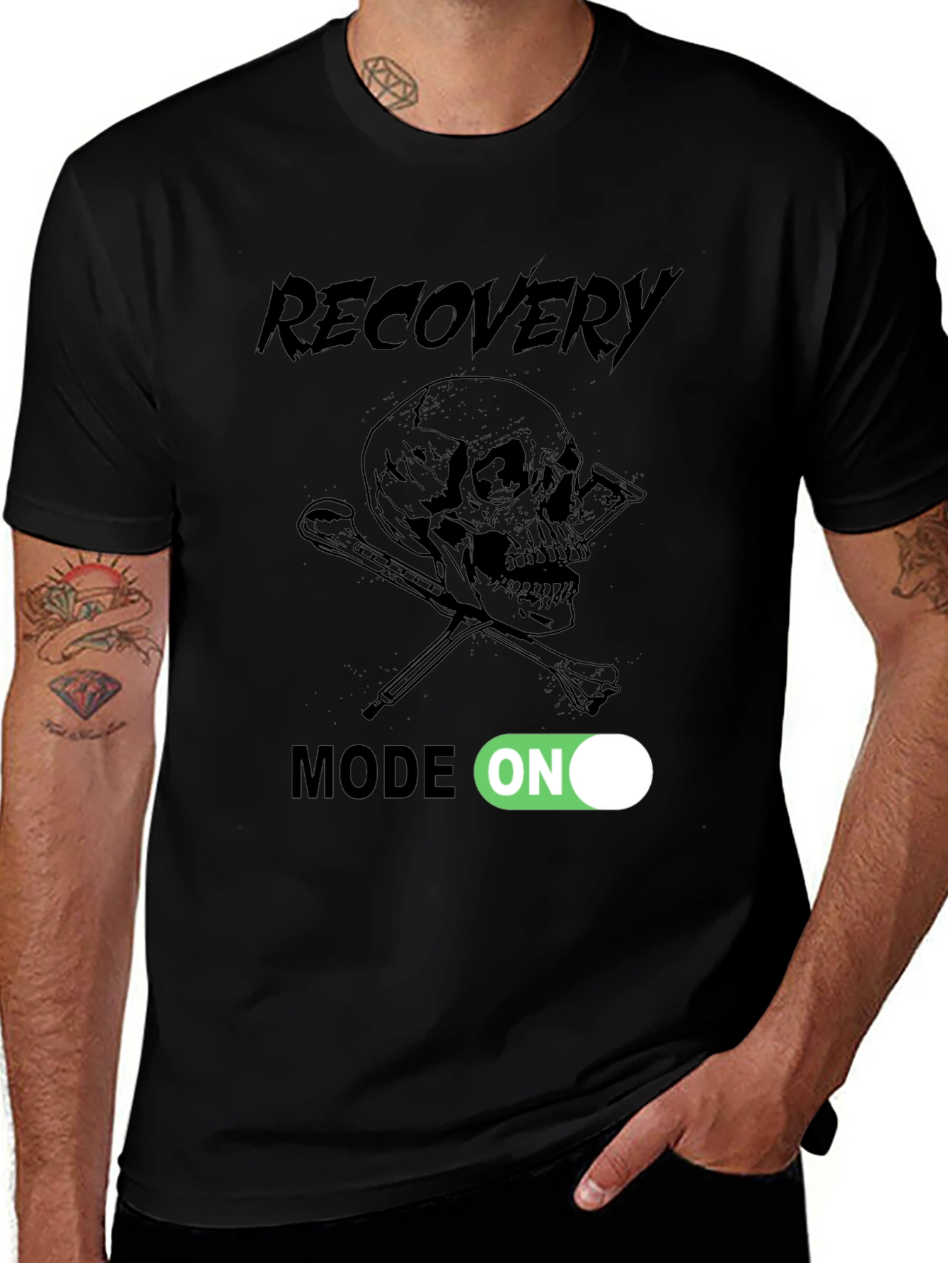 Recovery Mode On Black Graphic T-Shirt