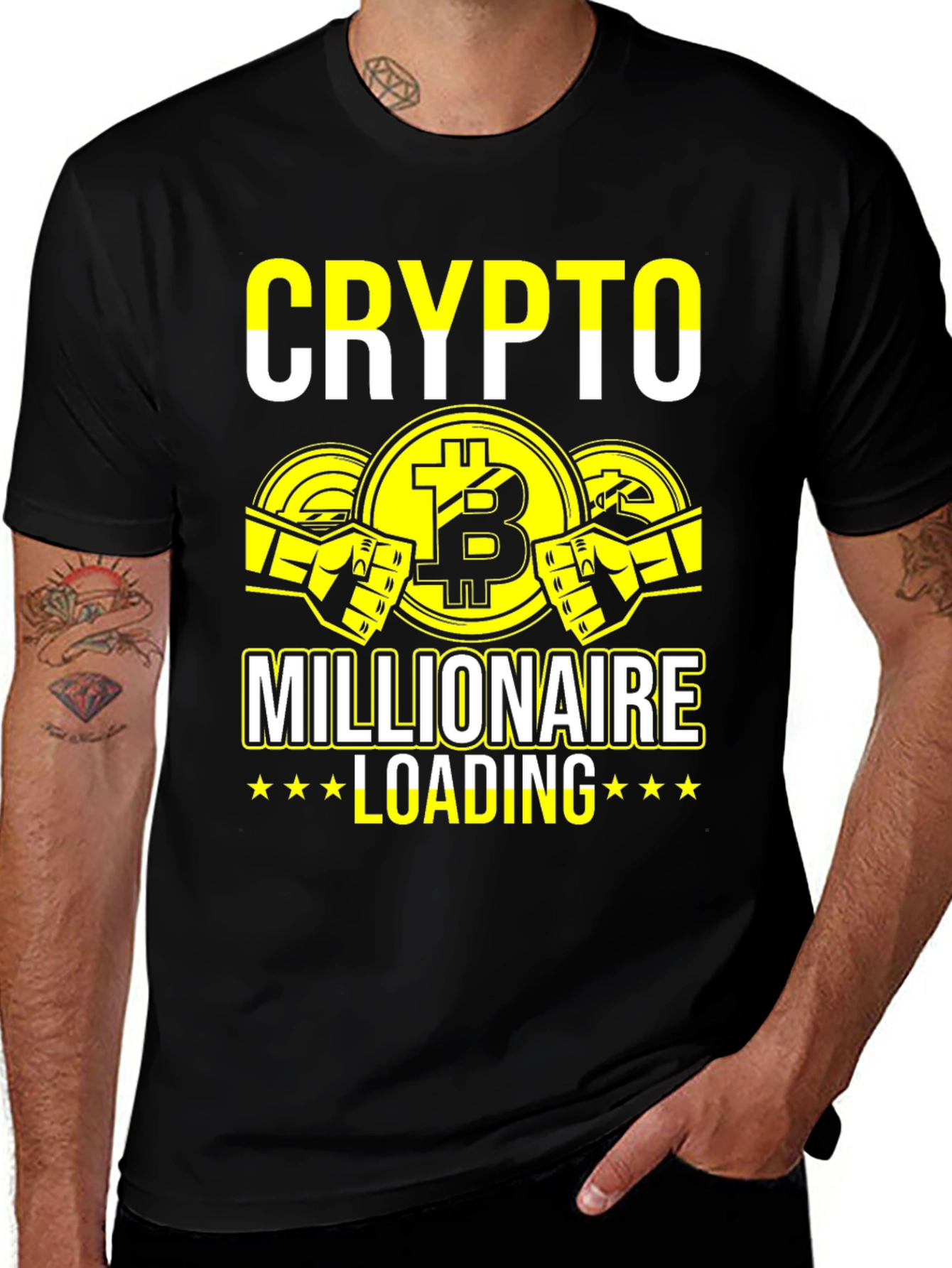 Variant 2 of Crypto Millionaire Loading Graphic T-Shirt