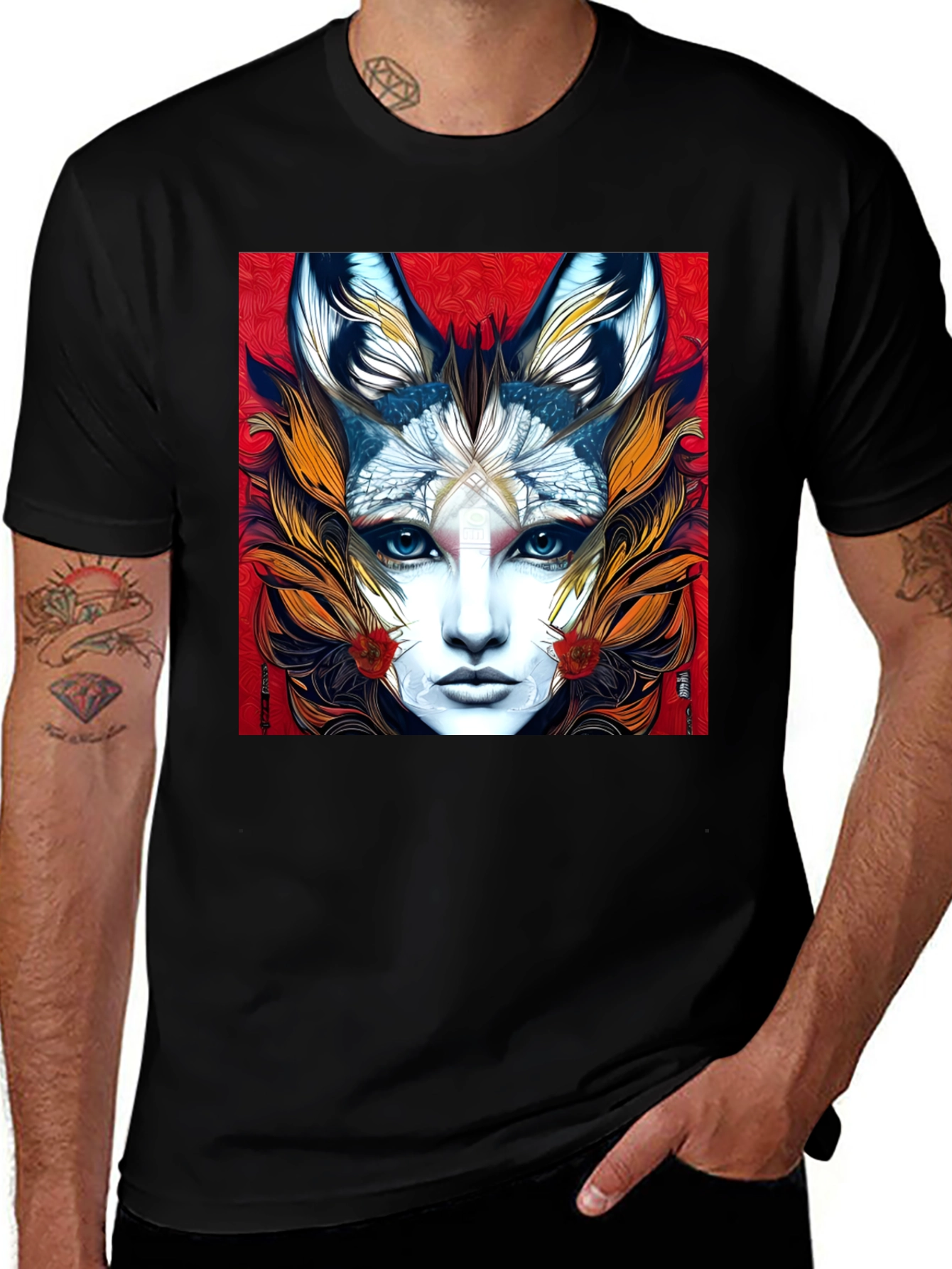 Variant 25 of Mystic Fox Woman Graphic Tee - Unique Art T-Shirt