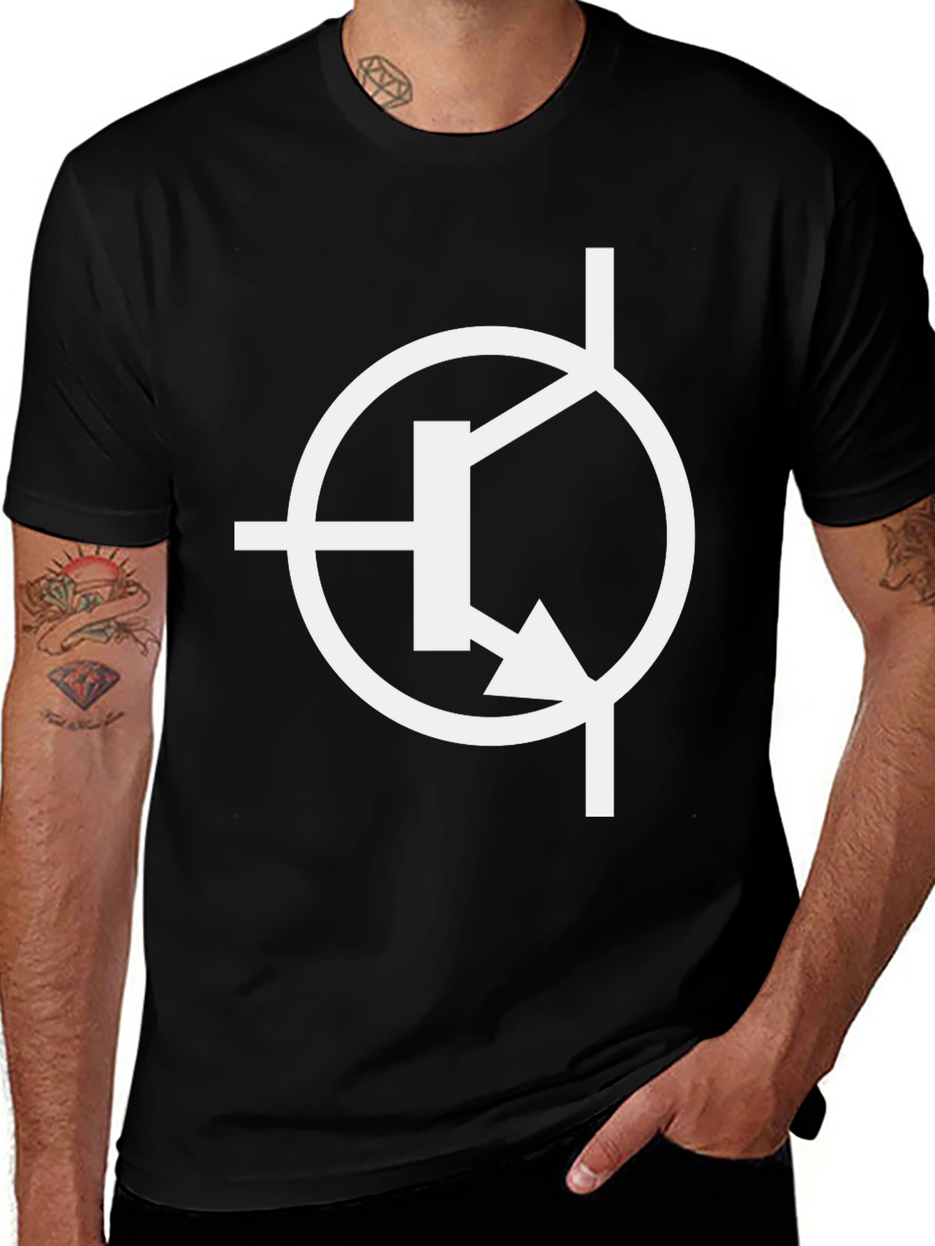 Variant 21 of Electronics Geek Transistor T-Shirt - Black Cotton Casual Wear