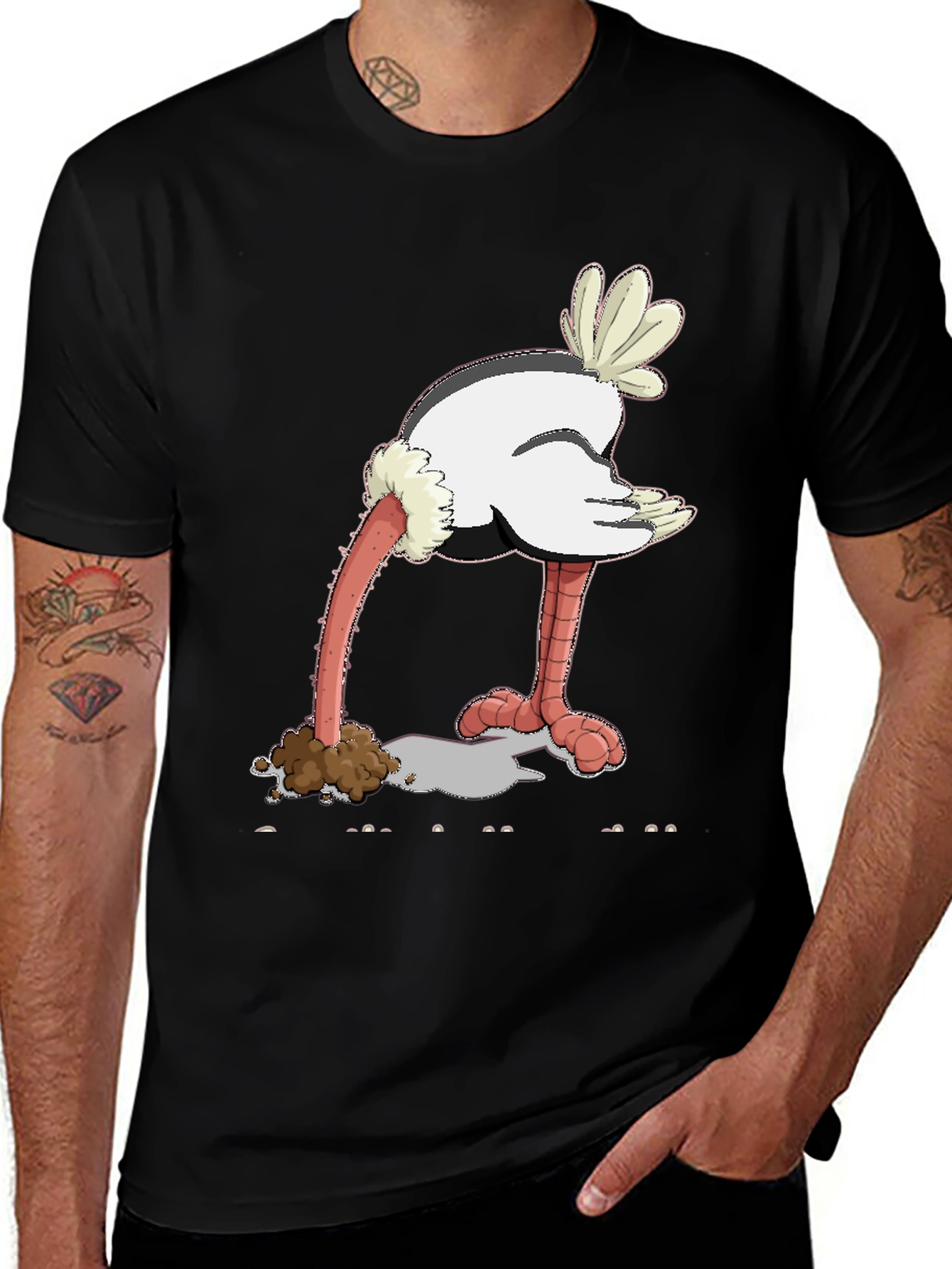 Variant 24 of Ostrich Head in Sand Graphic Tee