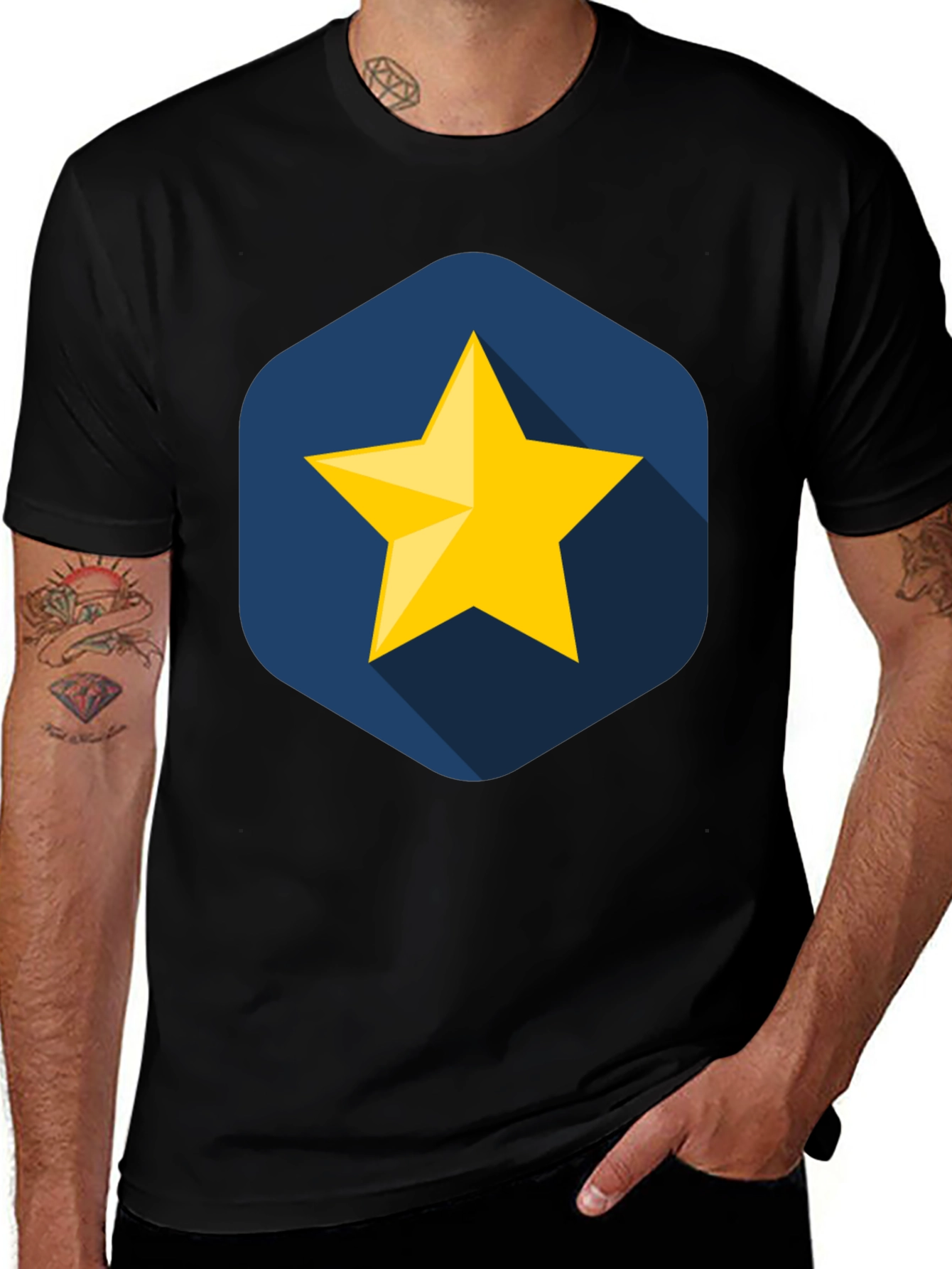 Variant 11 of Star Graphic Black T-Shirt