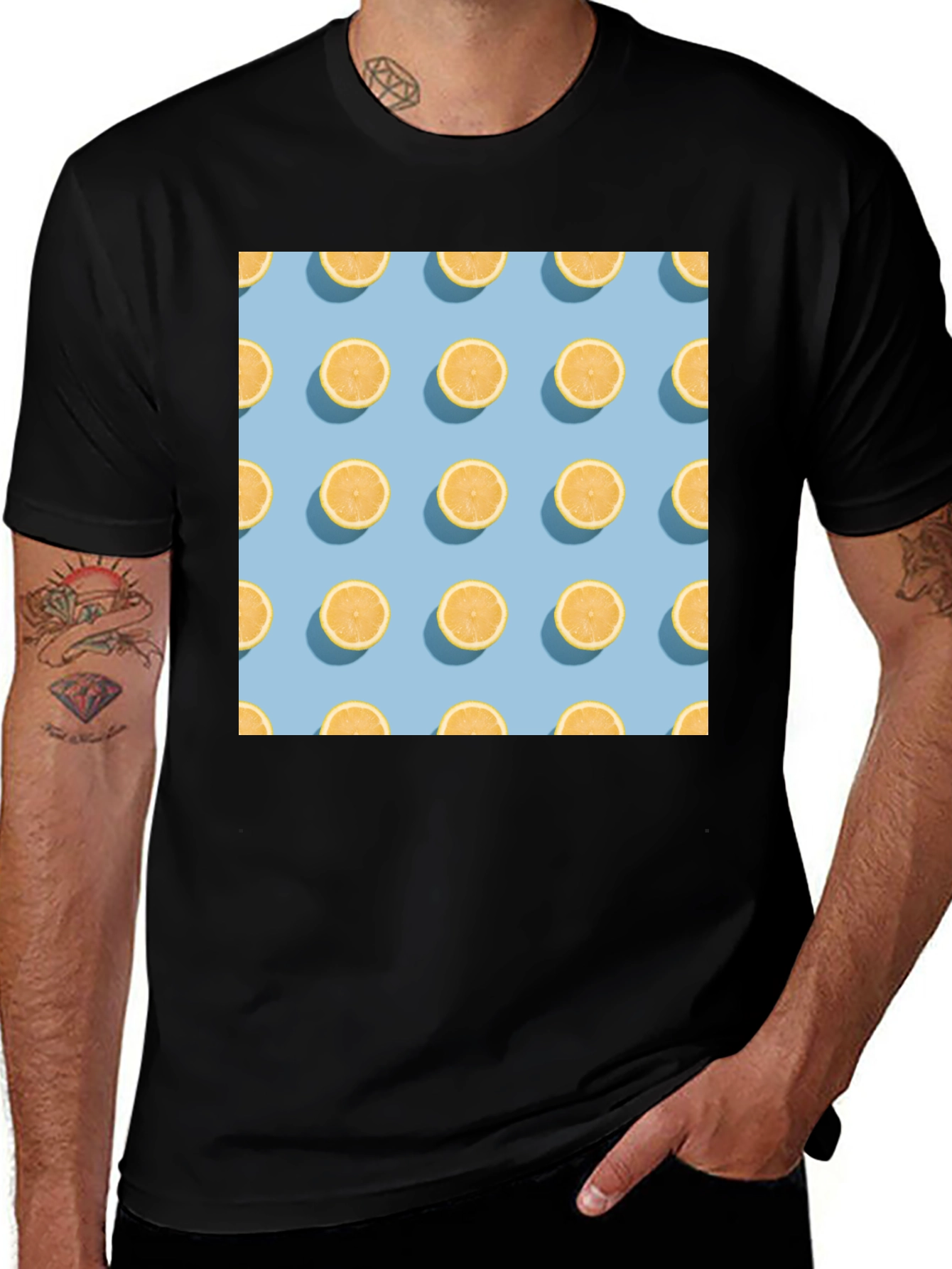 Variant 25 of Lemon Slice Pattern T-Shirt - Summer Ready!