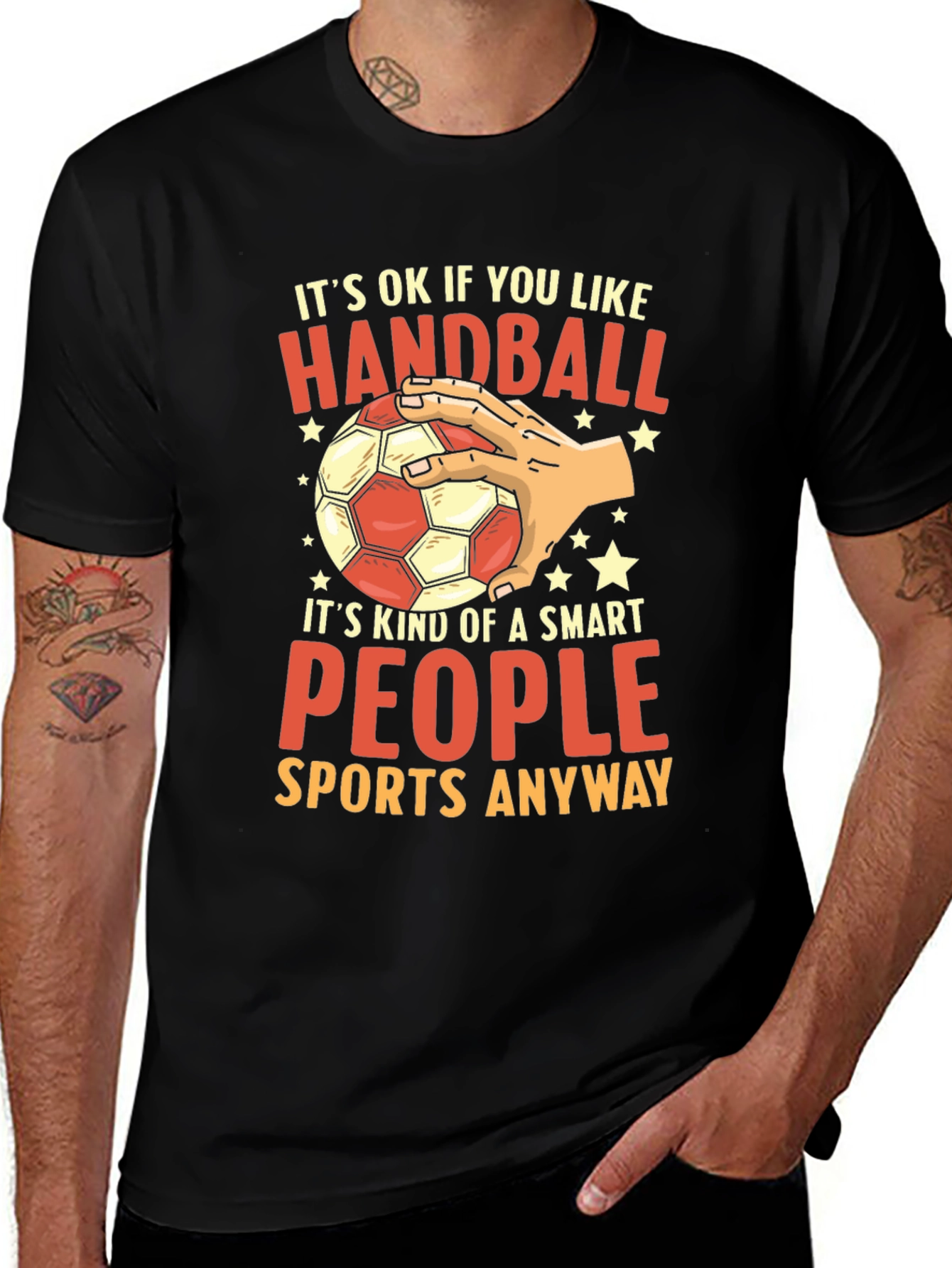 Variant 8 of Handball Lover Smart People Sports T-Shirt
