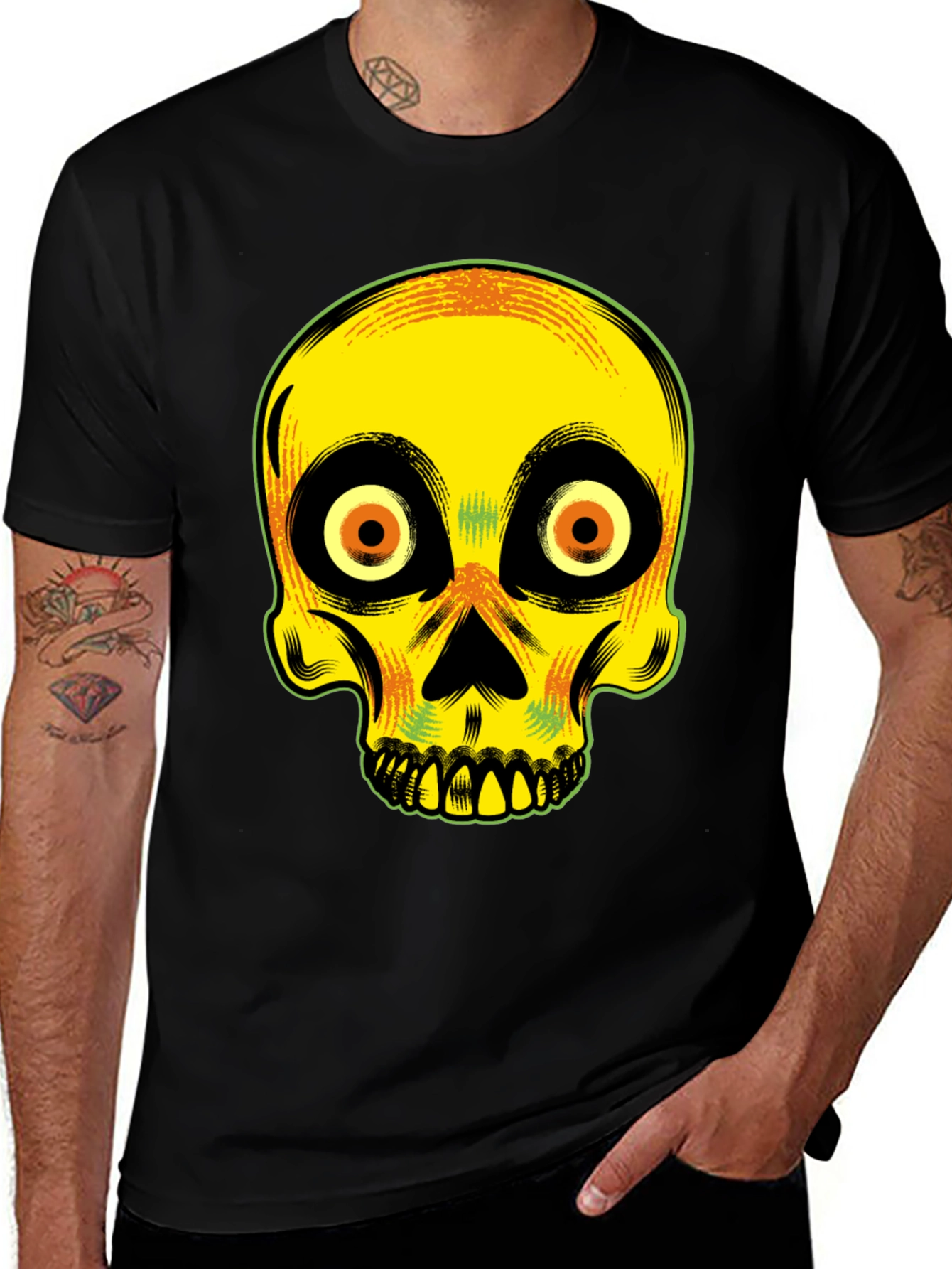 Variant 4 of Skull Graphic Print Black T-Shirt