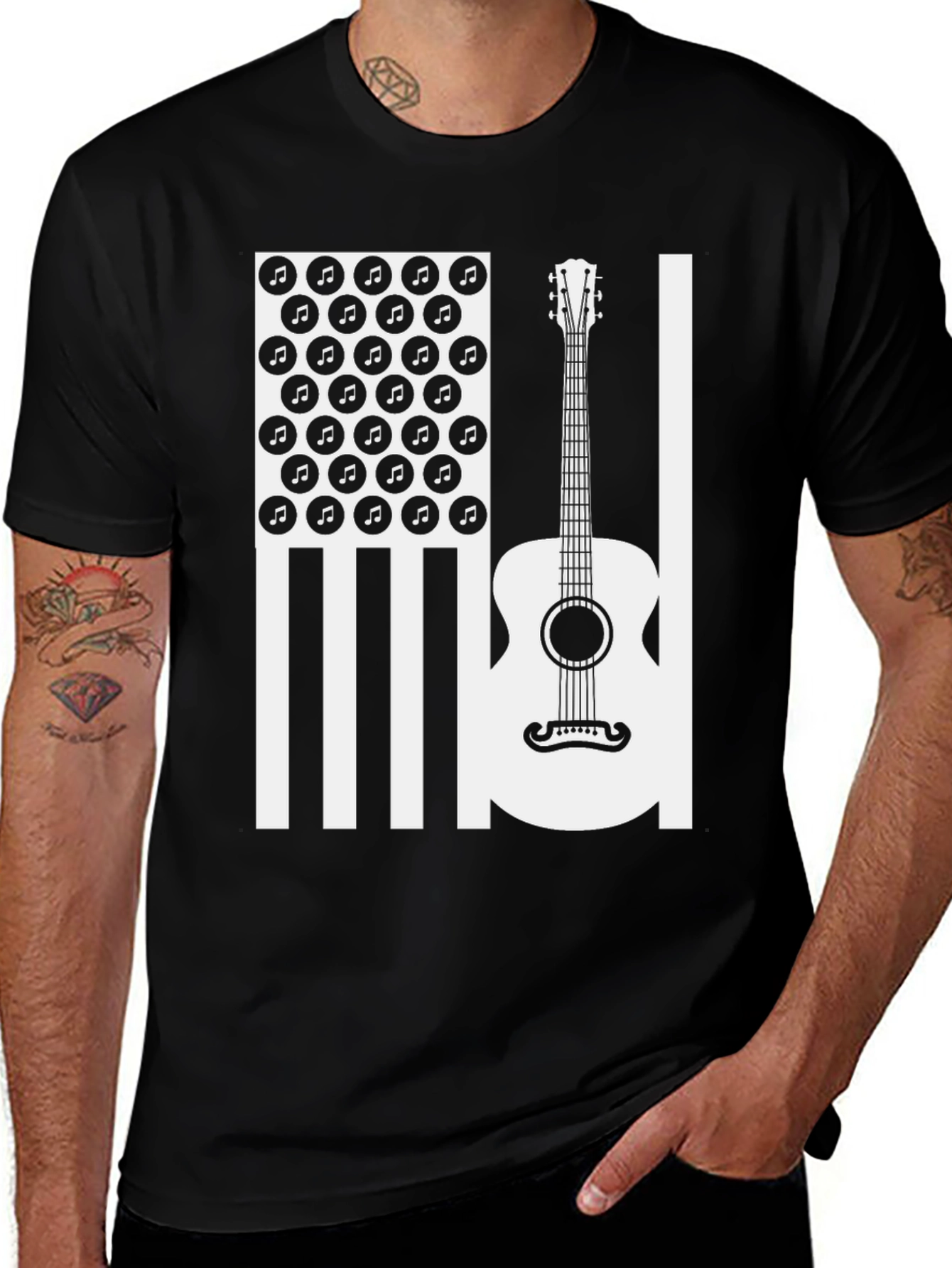 Variant 26 of Guitar Flag Graphic Tee