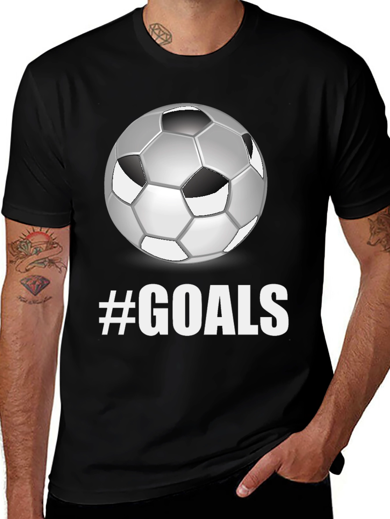 Variant 26 of Soccer Goals Graphic Tee - Black Cotton T-Shirt