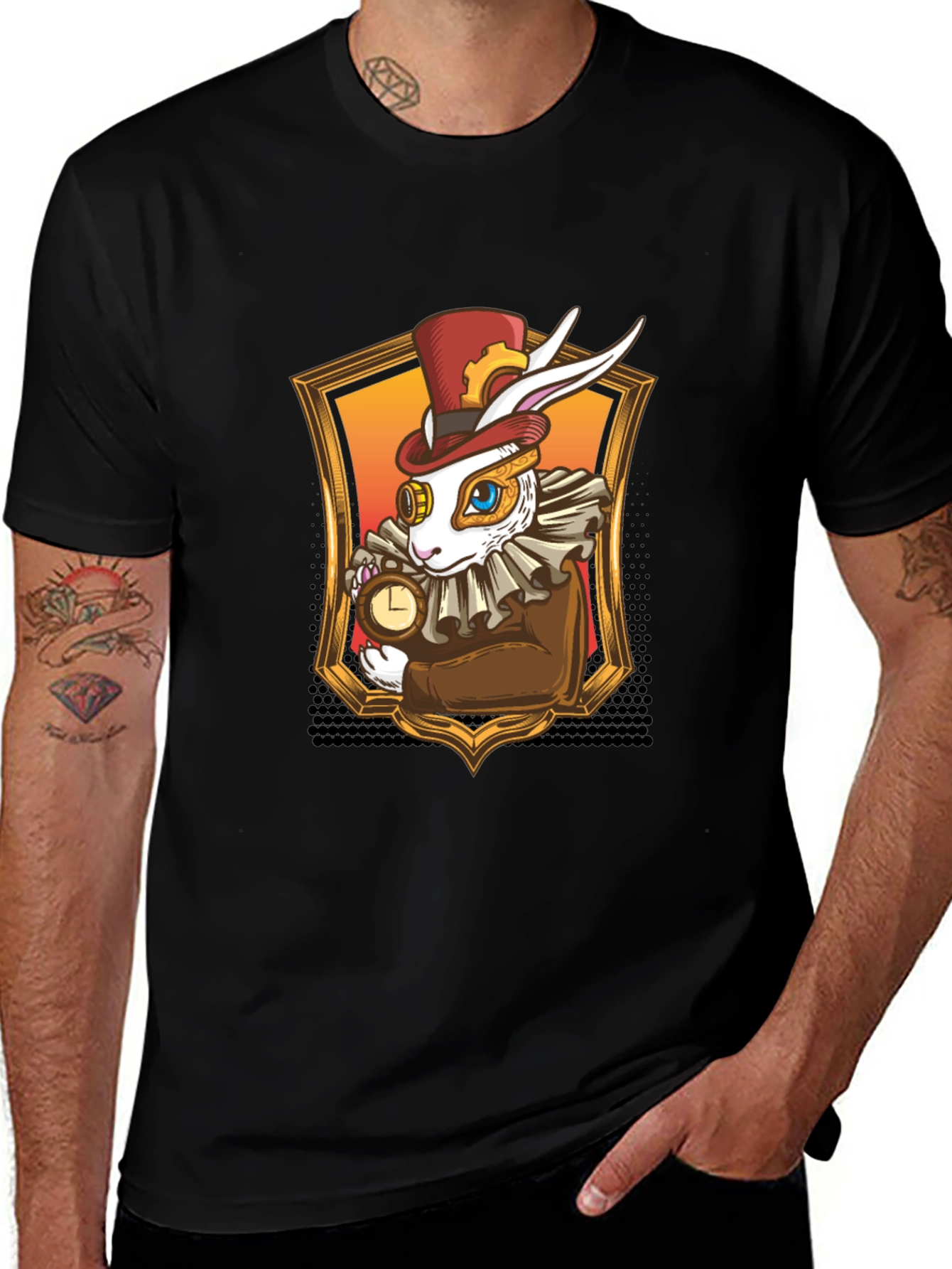 Variant 9 of Steampunk Rabbit T-Shirt - Whimsical Design