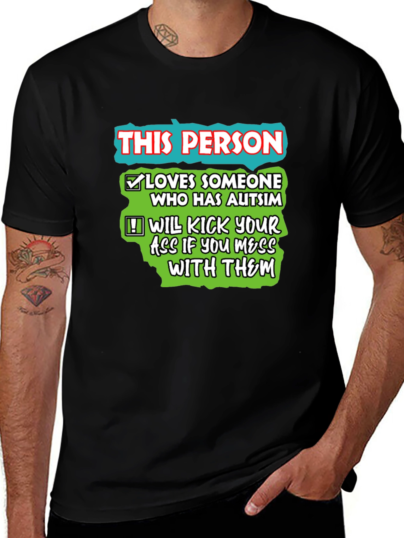 Variant 24 of Autism Awareness T-Shirt: Protective and Loving