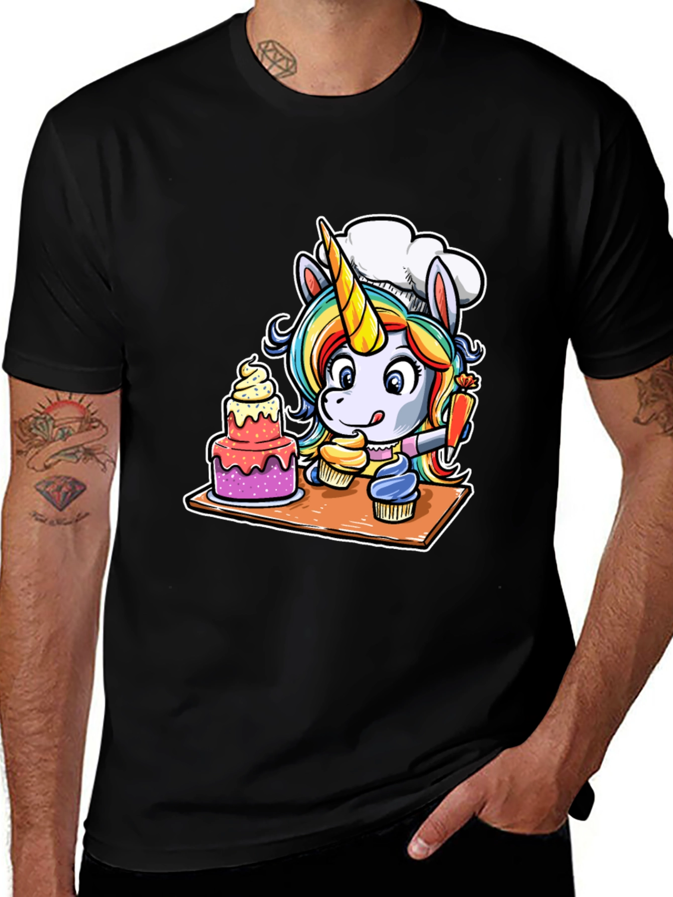 Variant 26 of Unicorn Baker Graphic Tee - Cute & Whimsical Shirt