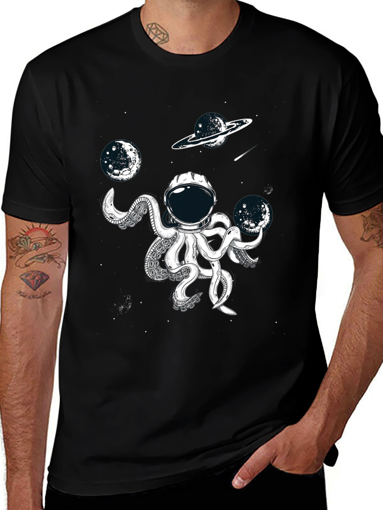 Variant 22 of Cosmic Octopus Astronaut T-Shirt - Space Adventure Tee