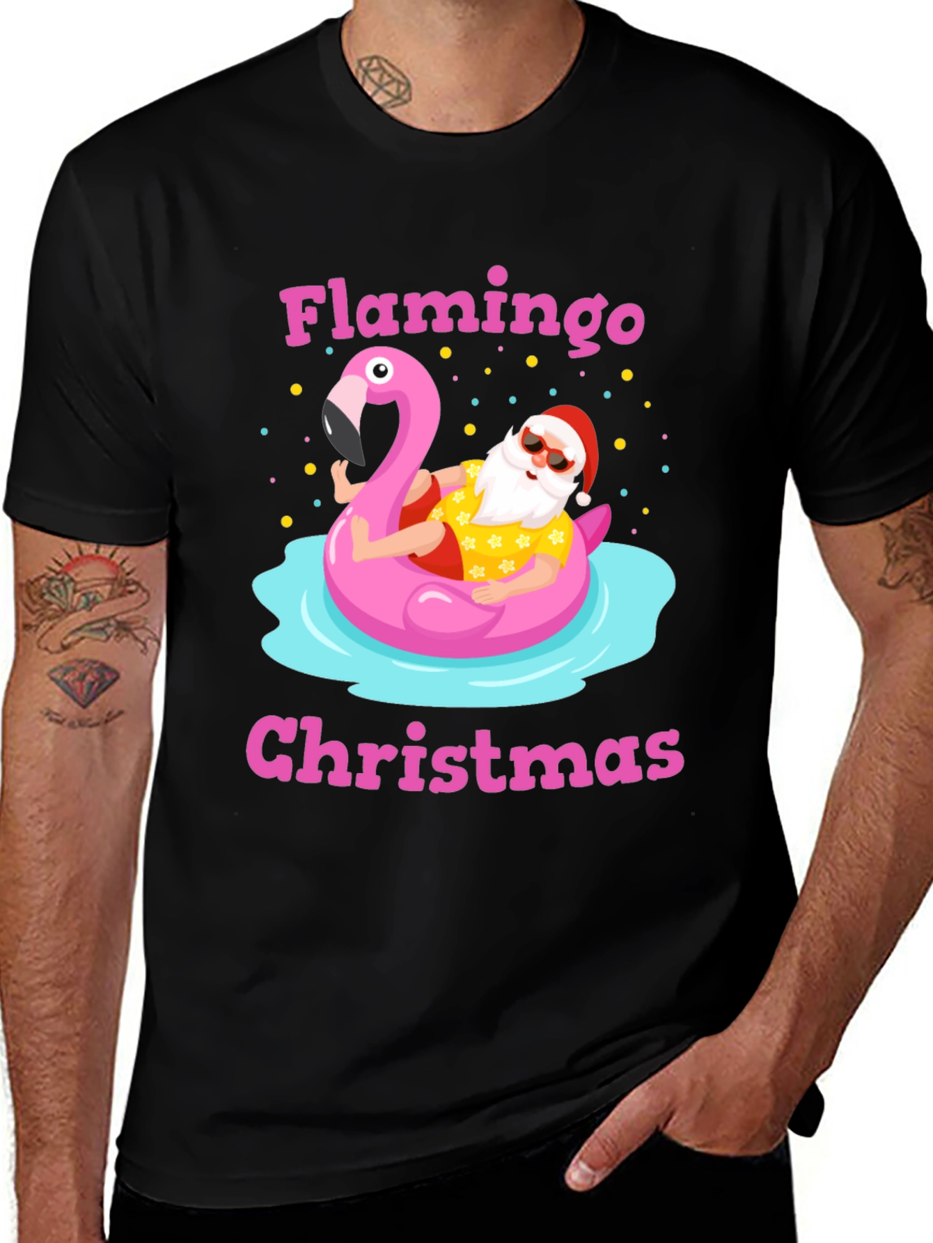 Flamingo Christmas Graphic Tee