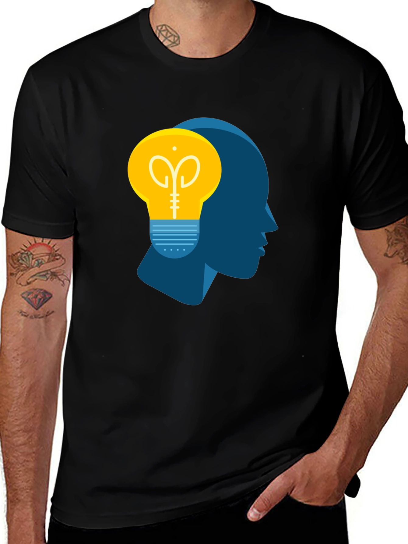Brainstorm T-Shirt: Idea Lightbulb Head Tee